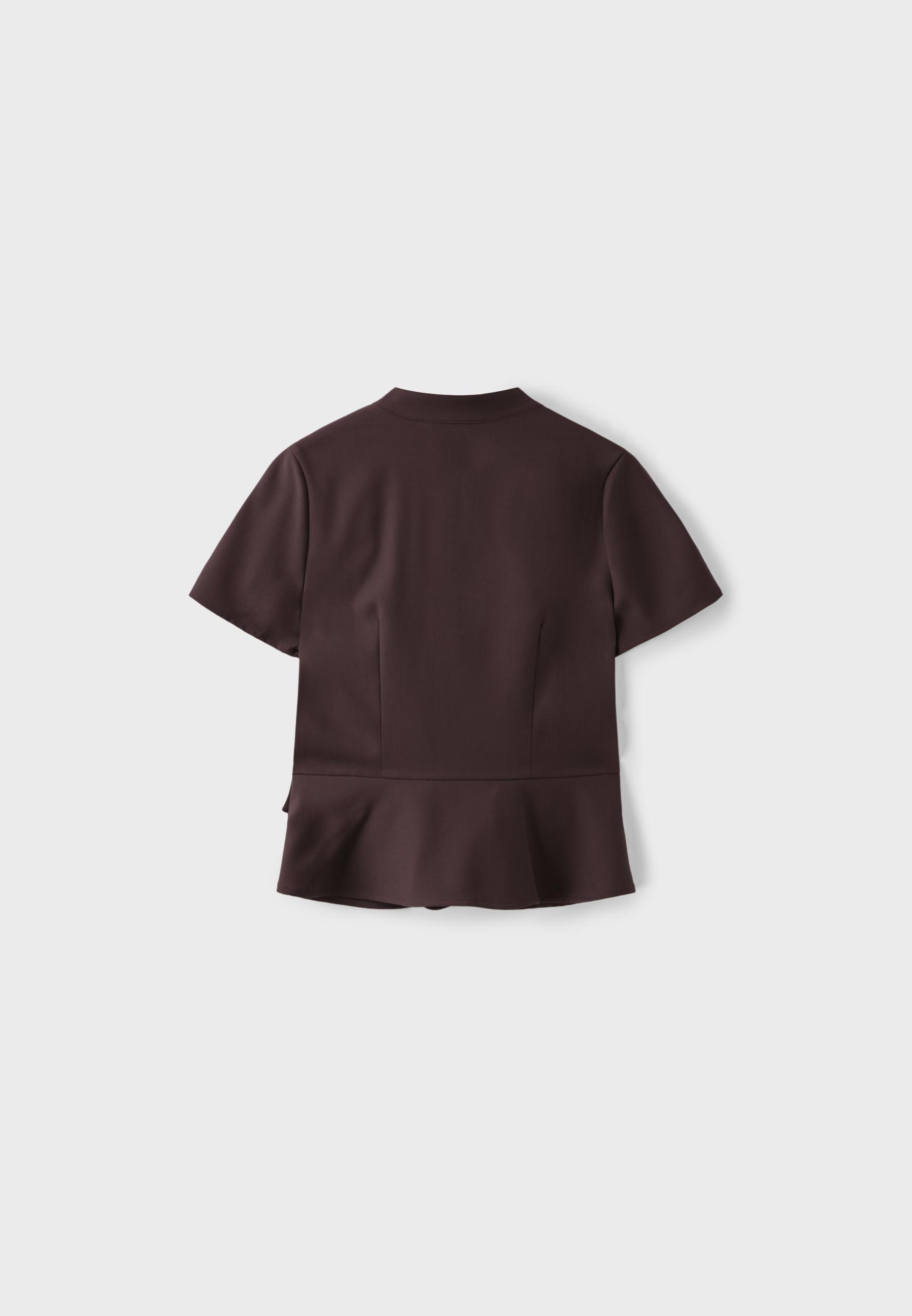 Fitted short sleeve shirt — Brown