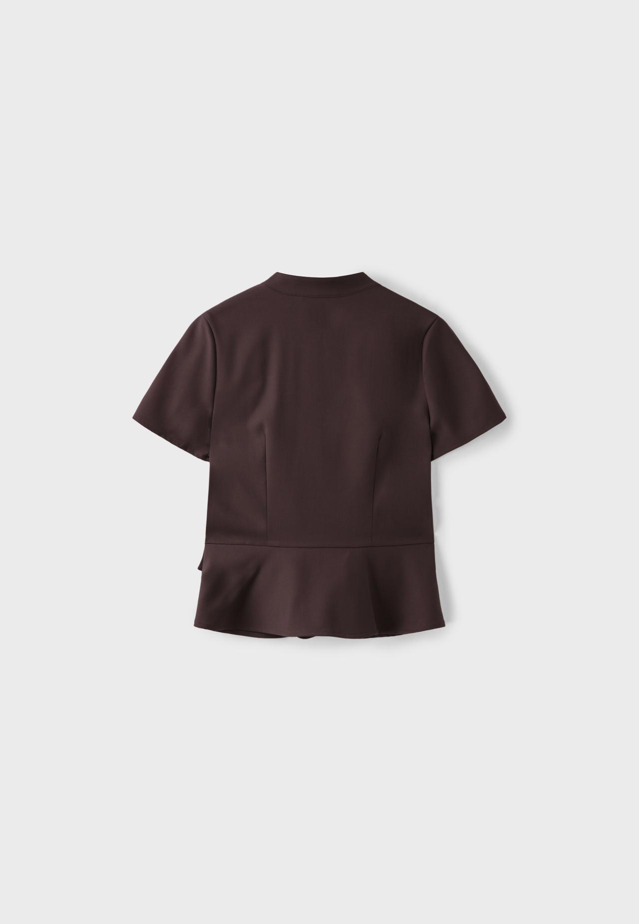 Fitted short sleeve shirt — Brown