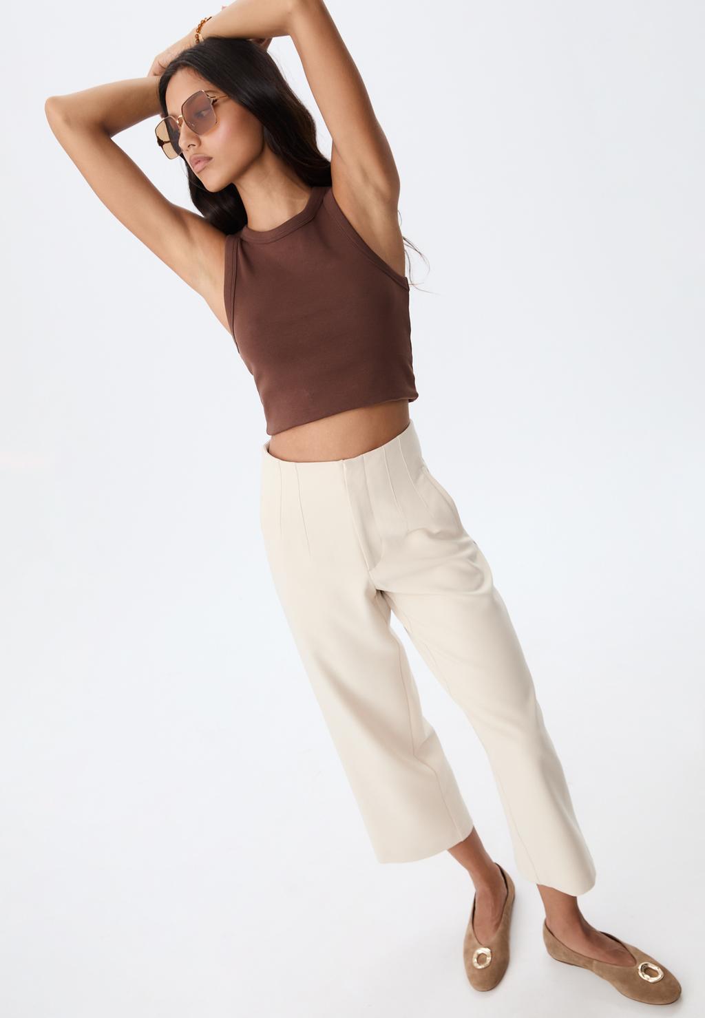 Pantalón ankle vestir pinzas