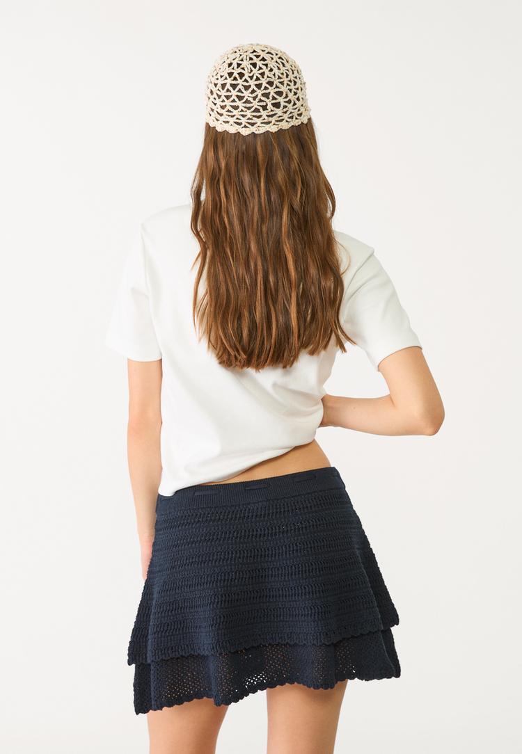 falda mini volantes crochet