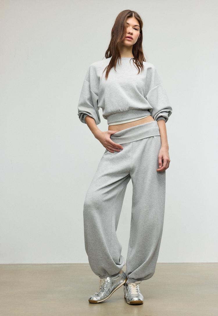 yumusak dokulu yarasa kollu sweatshirt