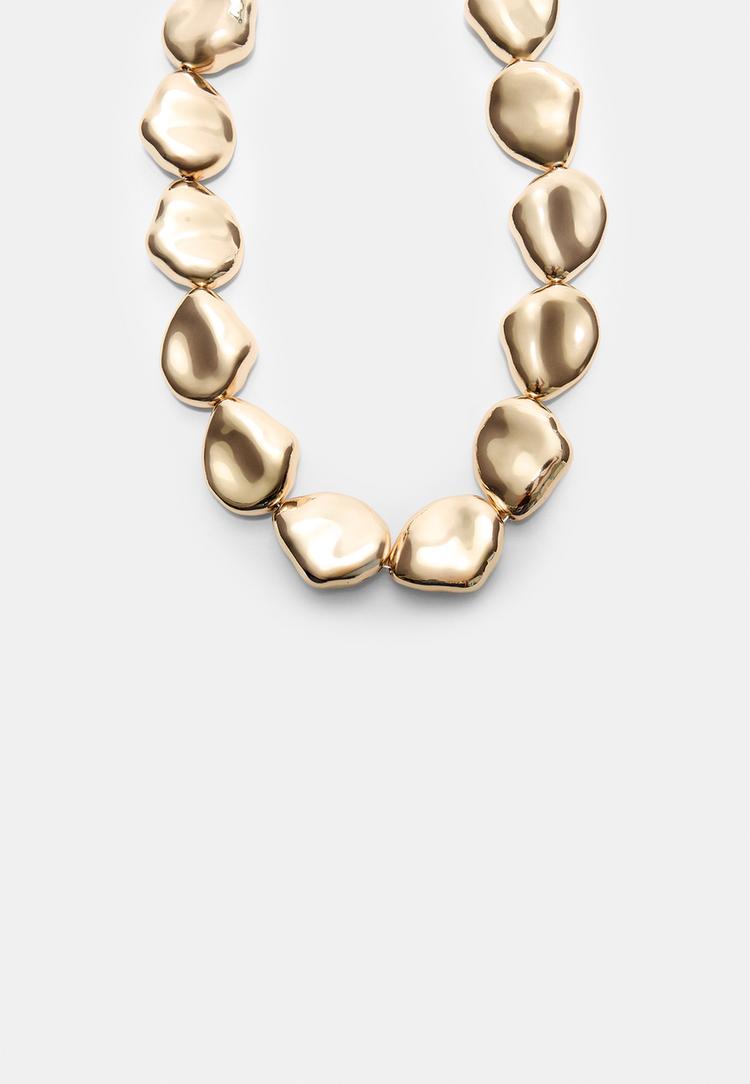 Stradivarius Objemný Maxi Náhrdelník Gold Os
