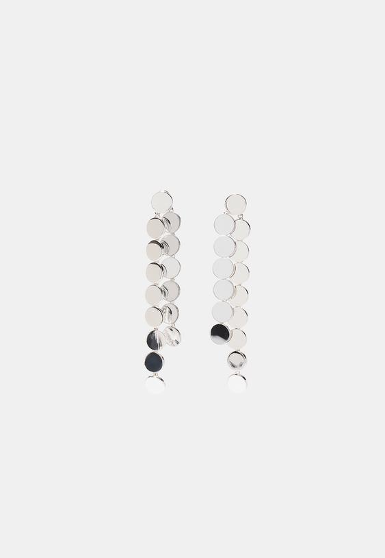 Stradivarius Μακριά Σκουλαρίκια Με Μίνι Κύκλους Γκρι Os