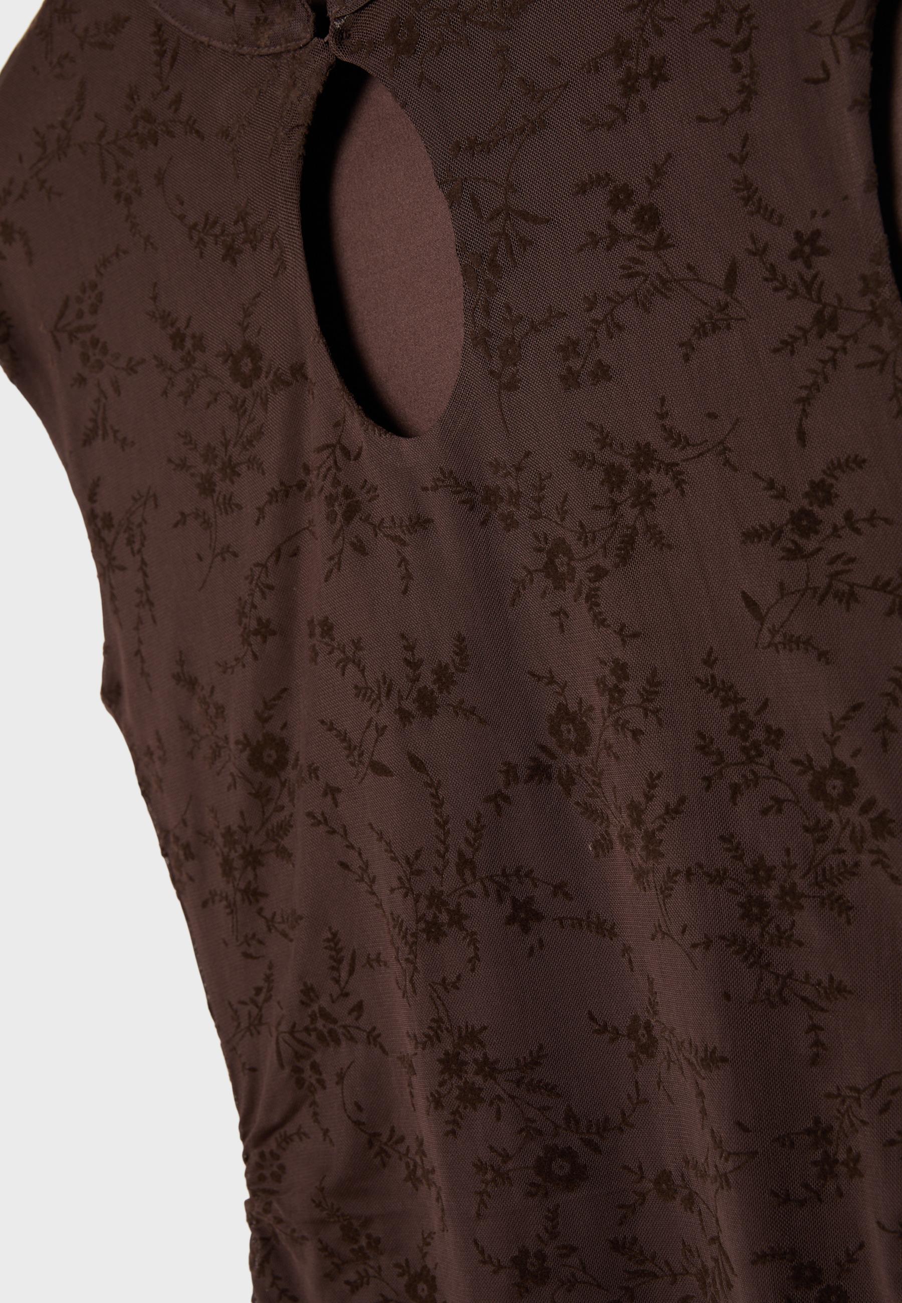 Short qipao style dress — Brown
