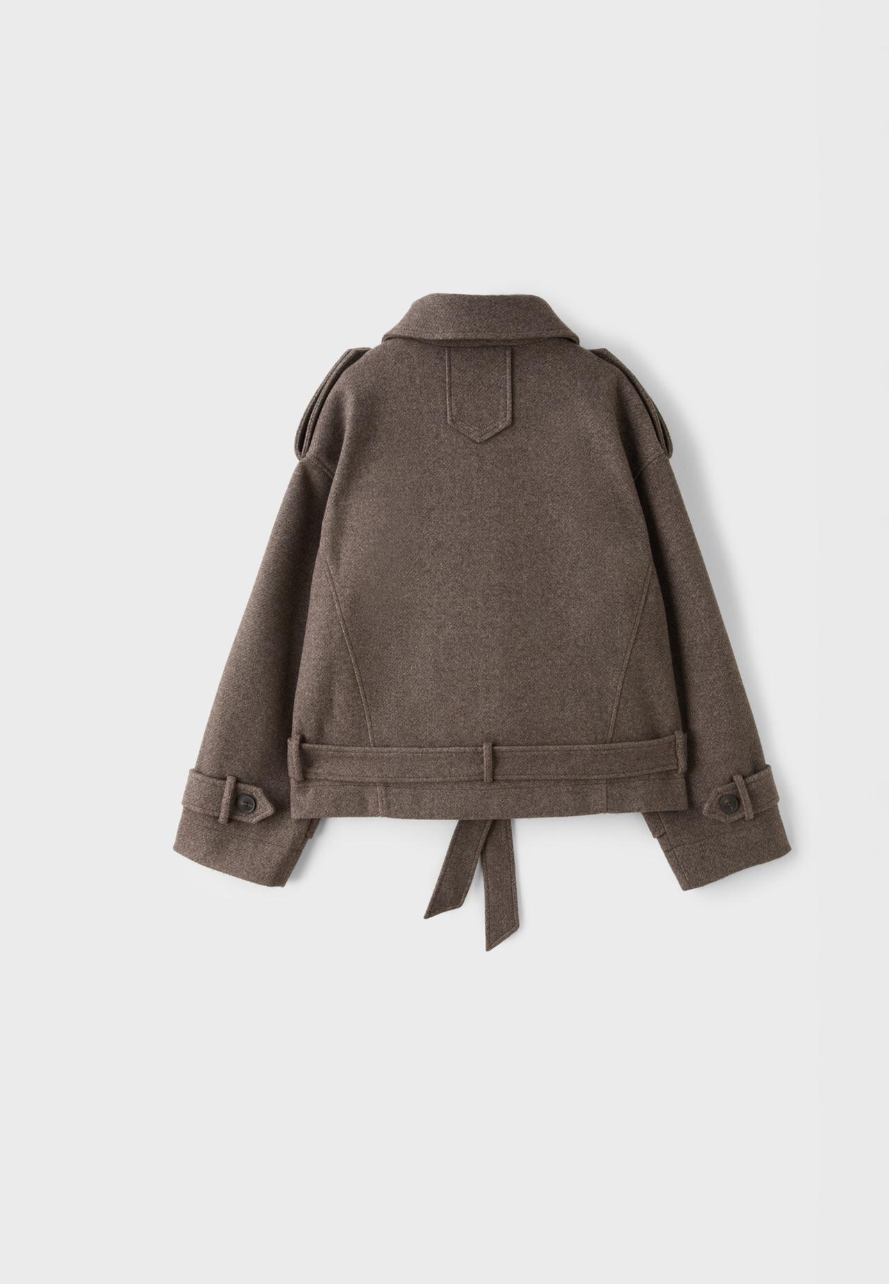 Oversize soft-touch trench coat — Brown