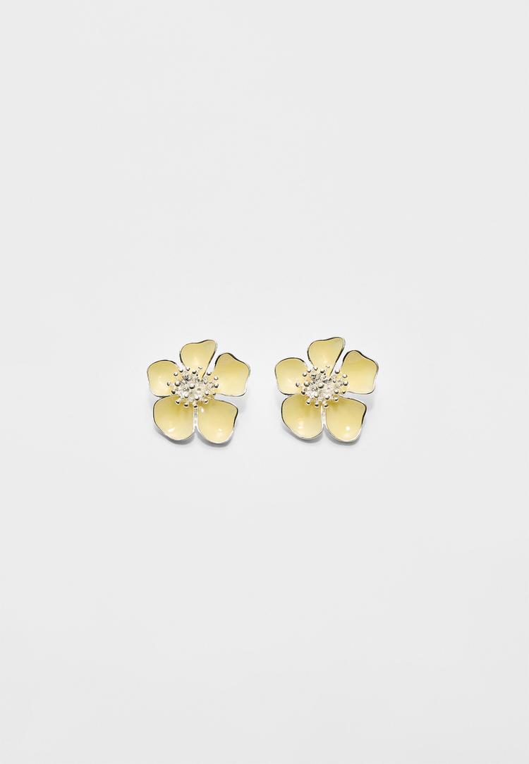pendiente flor enamel