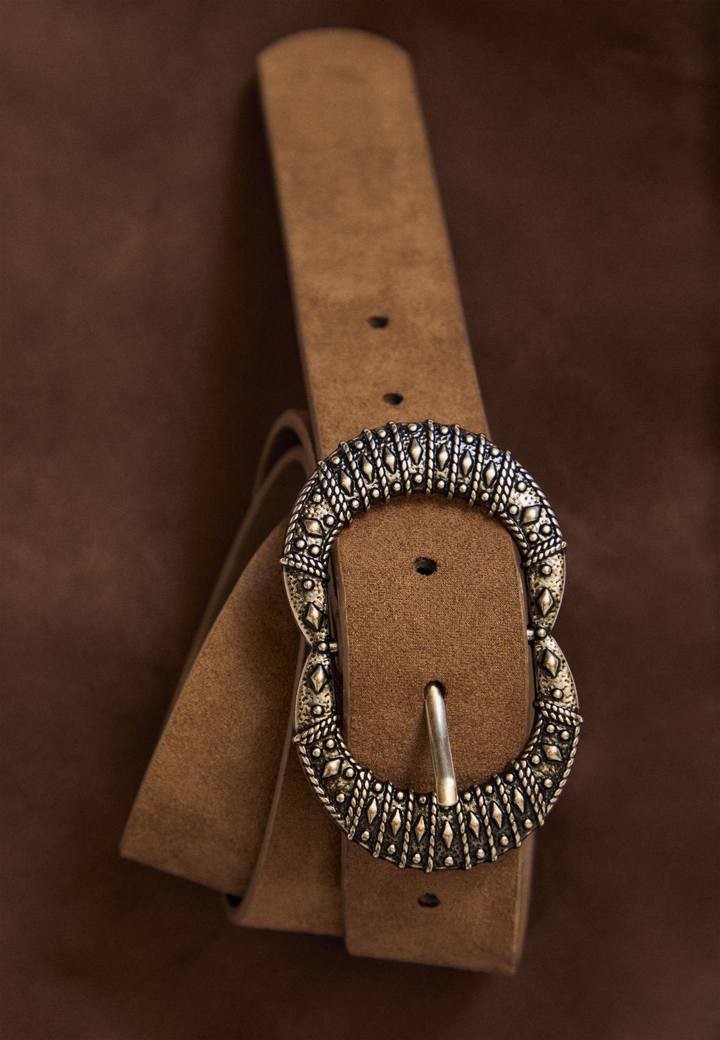 Ceinture double boucle gravée