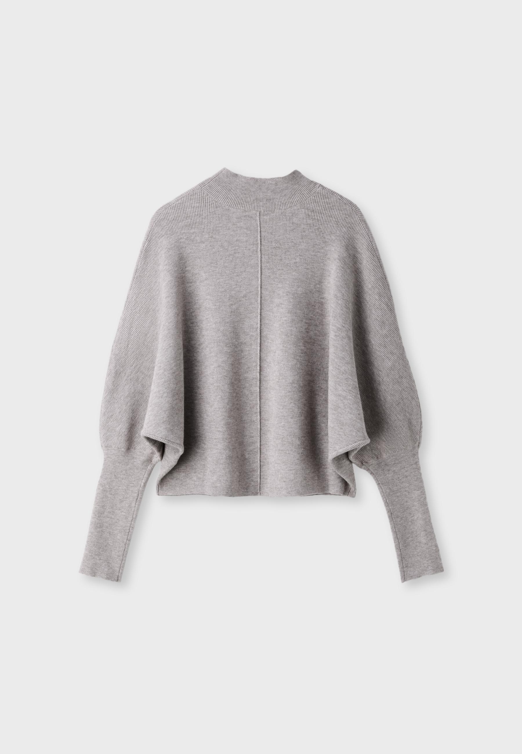 Batwing sleeve mock neck knit sweater — 0-458