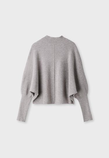 Batwing sleeve mock neck knit jumper — 0-458 8