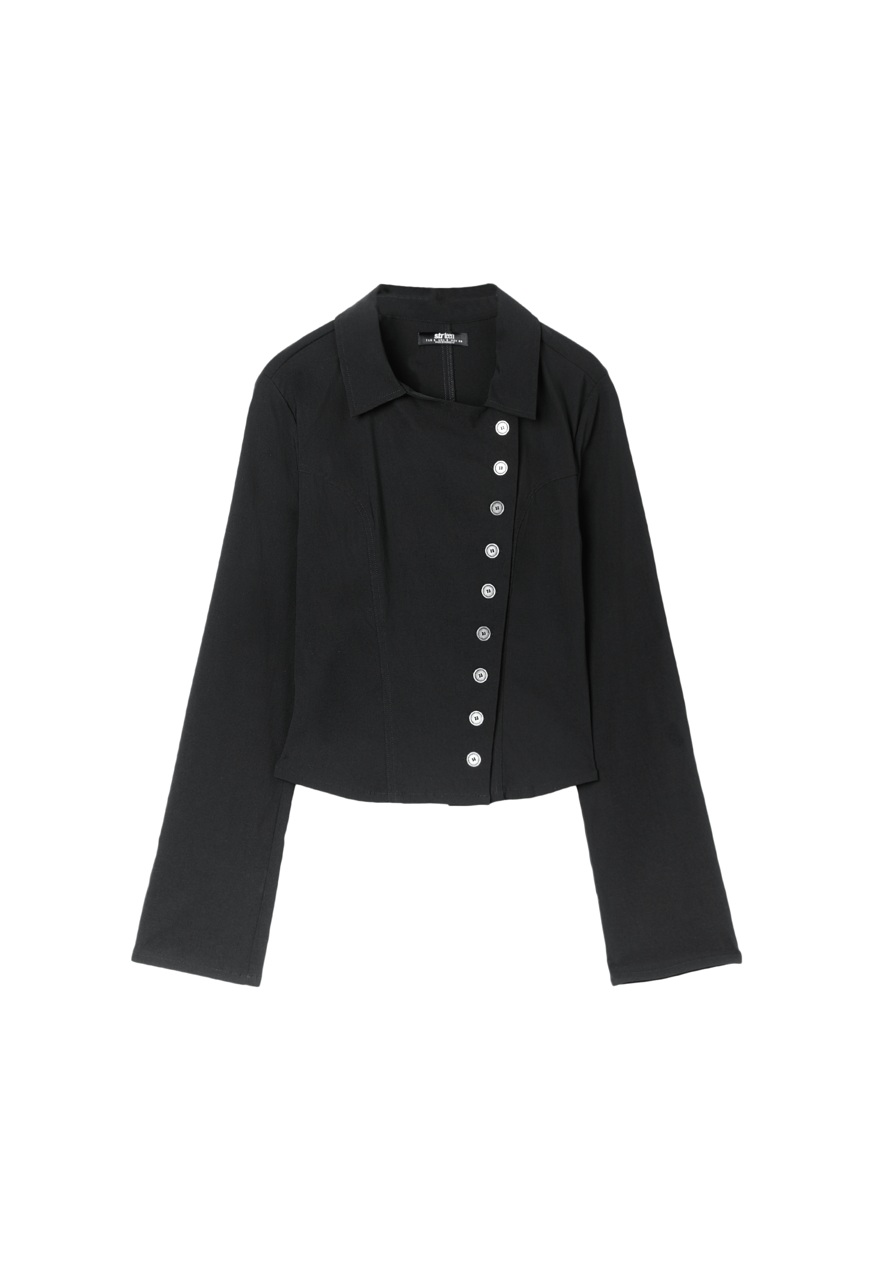 Button-up crossover shirt — Black