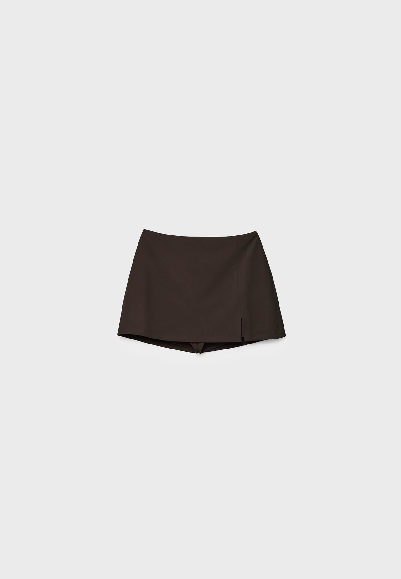 Side split skort — Brown