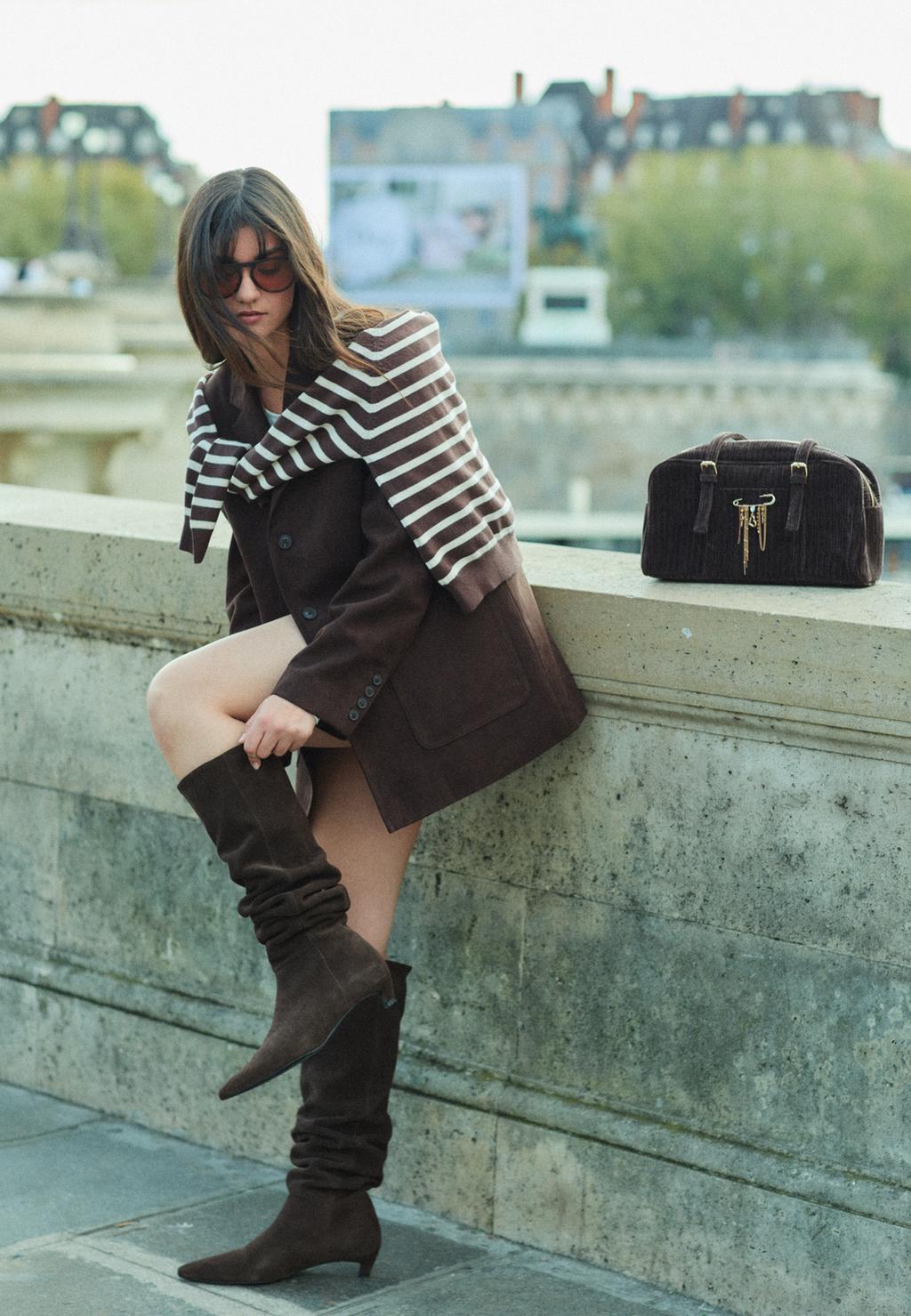 Botas kitten slouchy piel