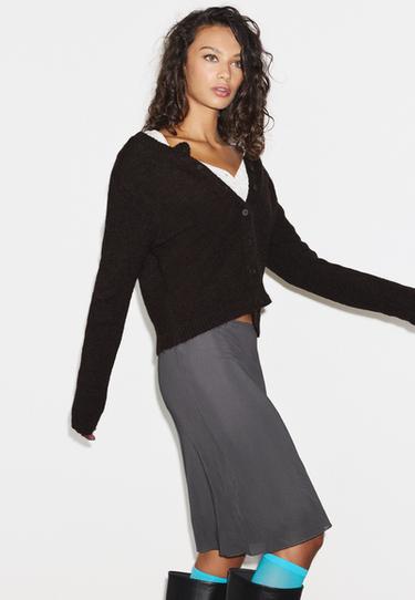 Button-up knit cardigan — Brown 6