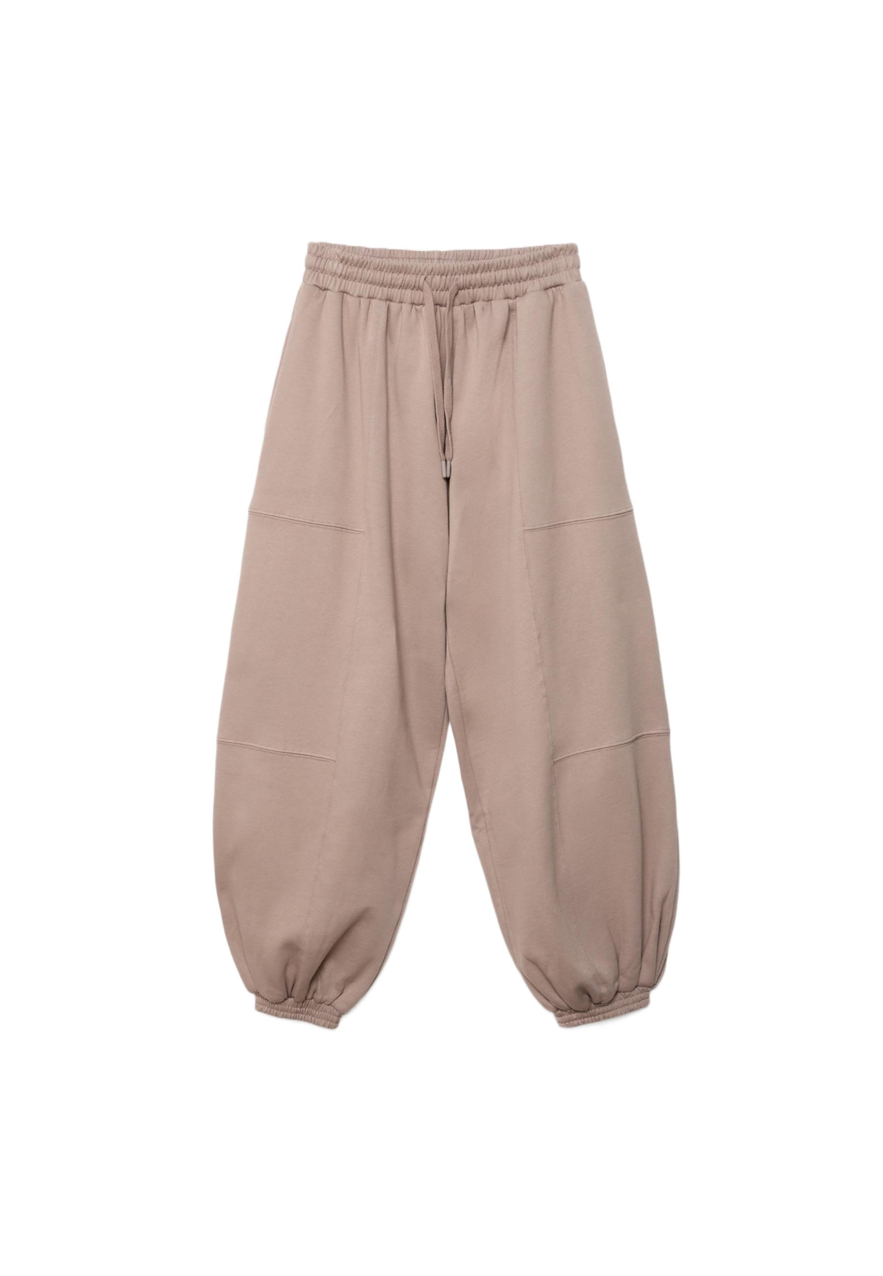 Plush balloon jogger trousers — Beige