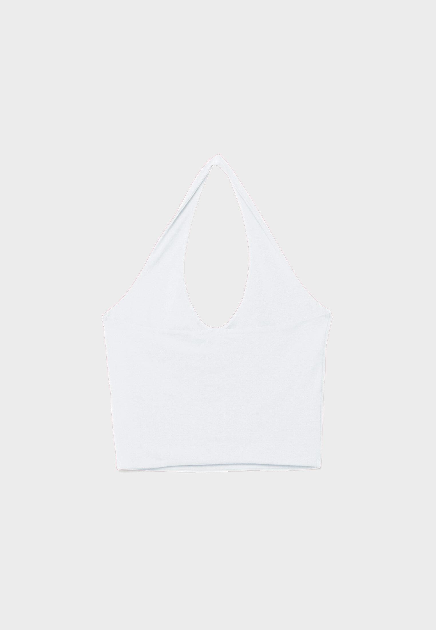 Halter crop top — White