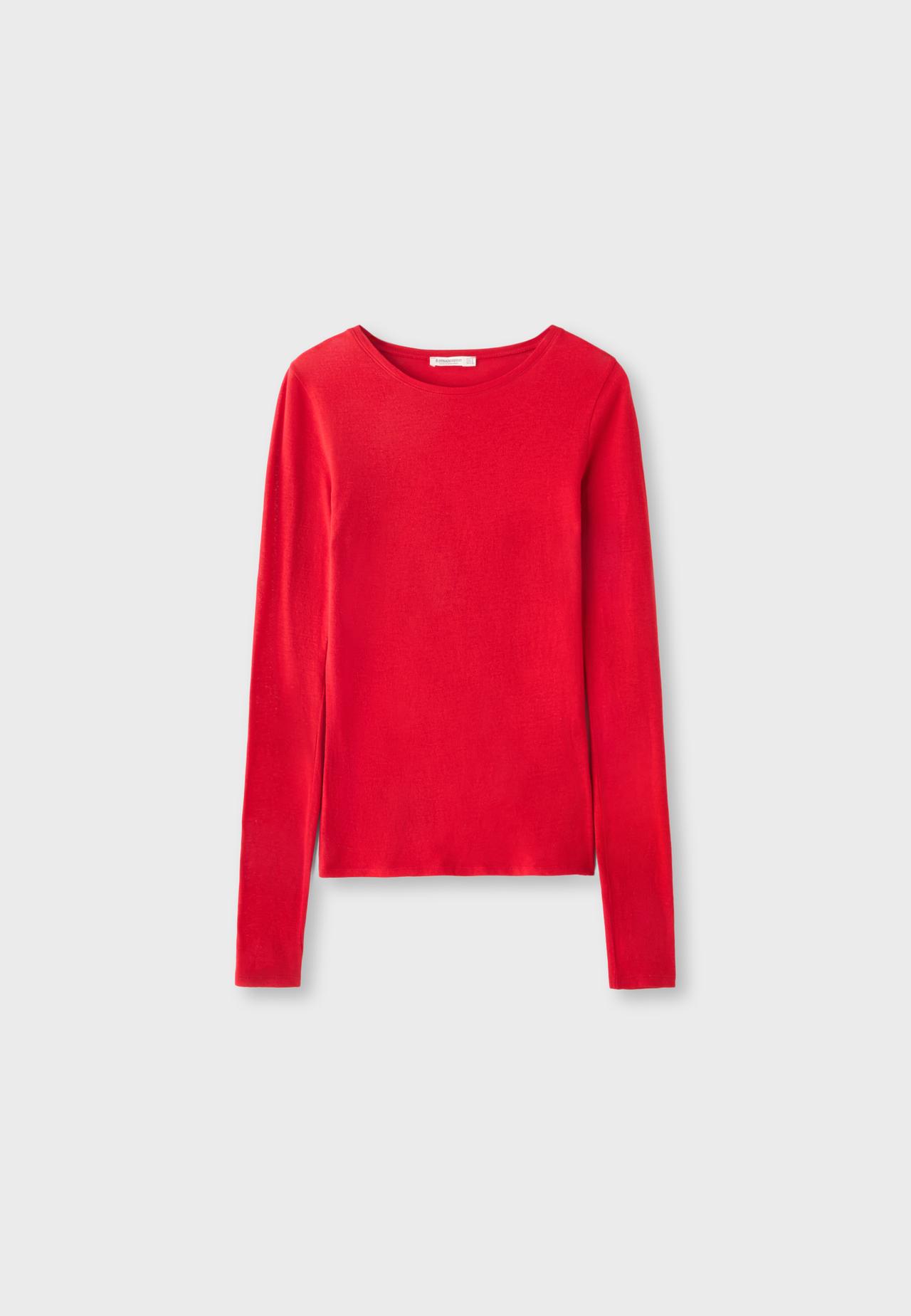 Supima® cotton long sleeve T-shirt — Dark red