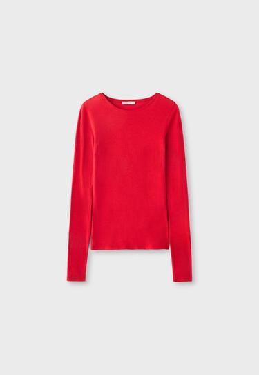 Supima® cotton long sleeve T-shirt — Dark red 8