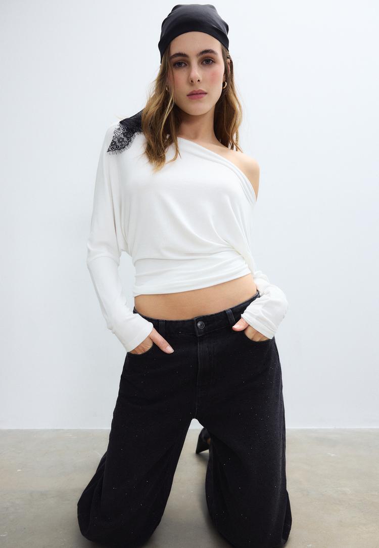 jeans straight fit brillos