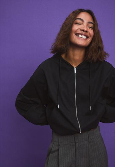 Basic nylon hood jacket — Black 3