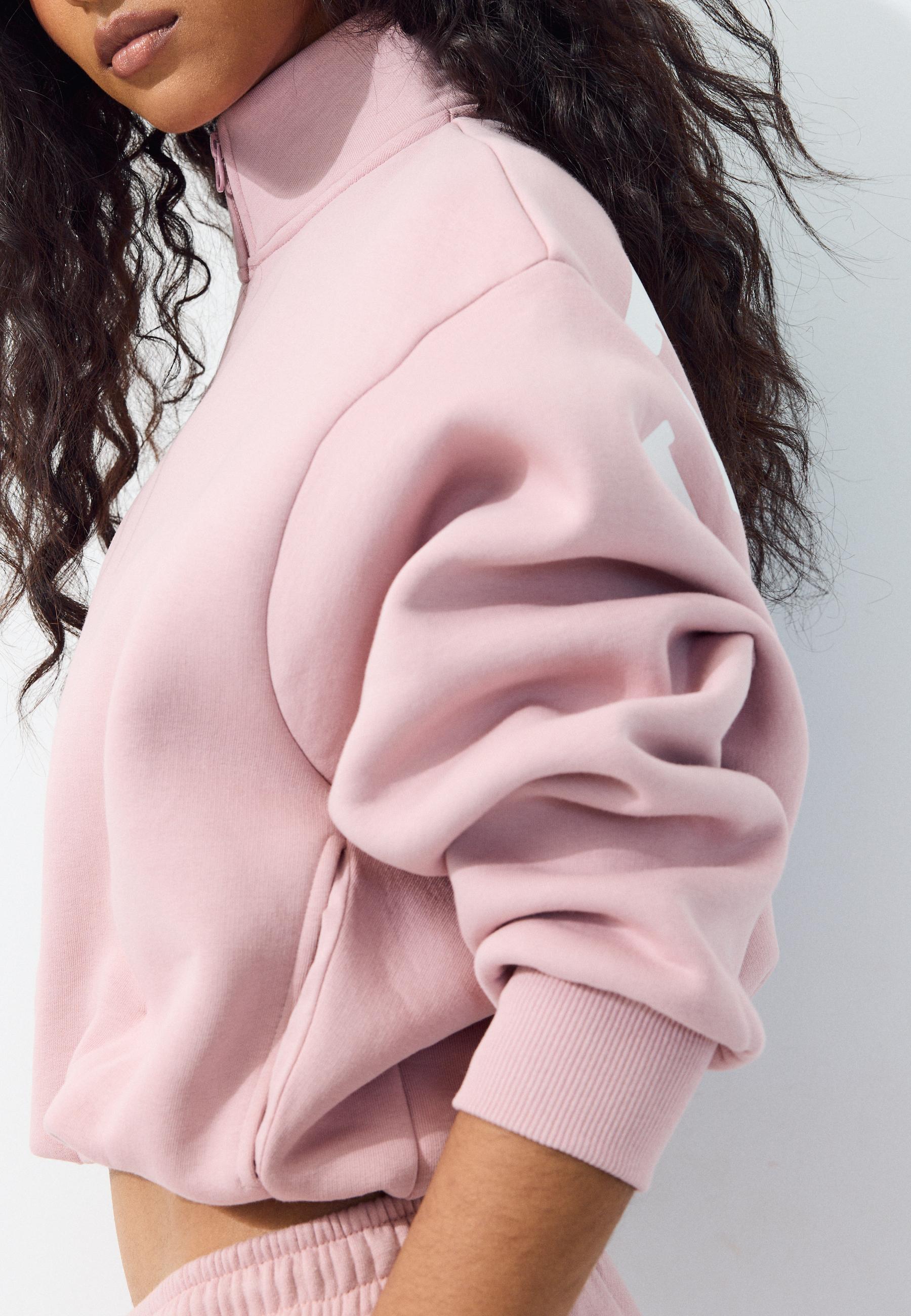 Stradivarius Dik yaka crop sweatshirt görsel 6