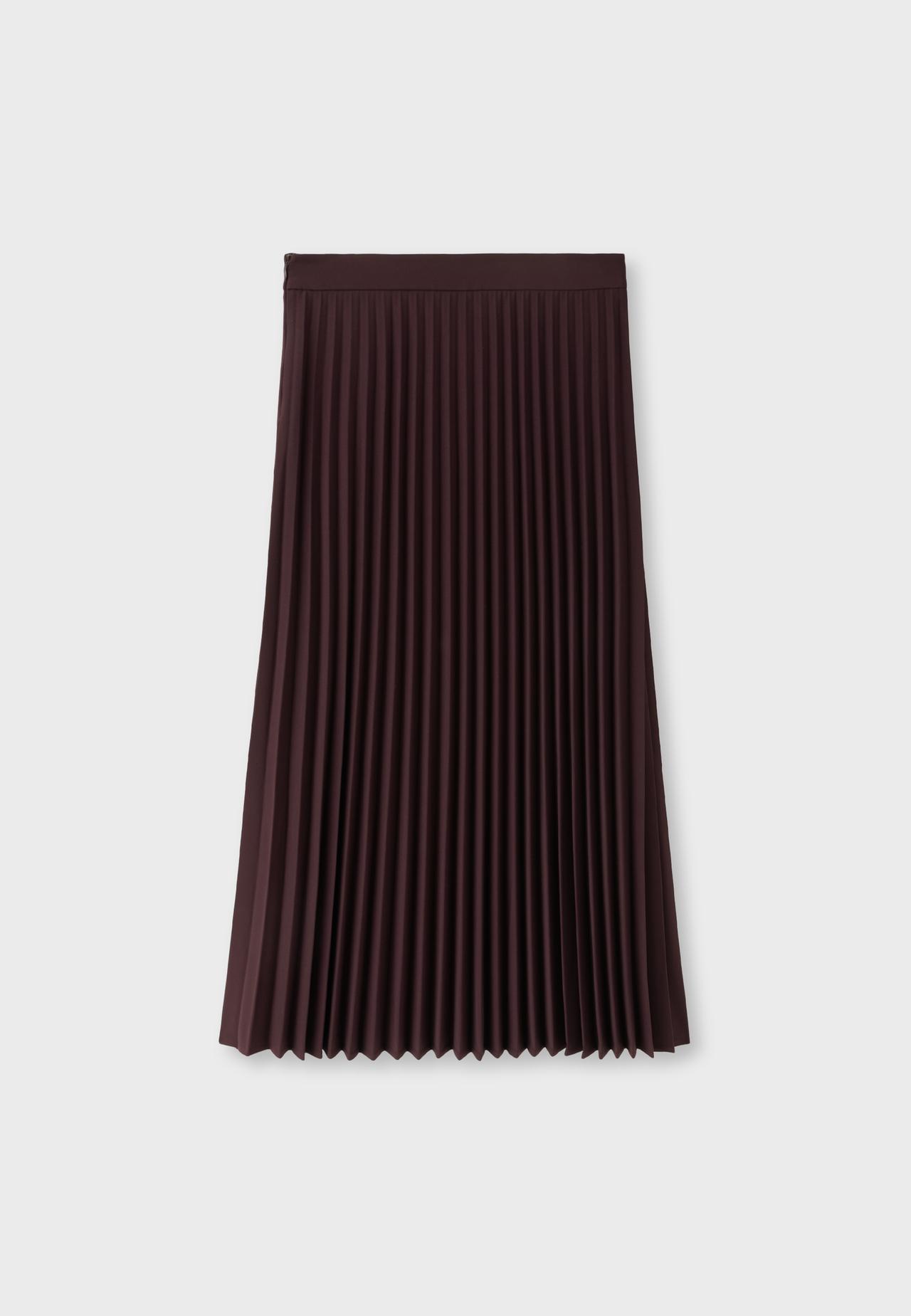 Pleated maxi skirt — Brown