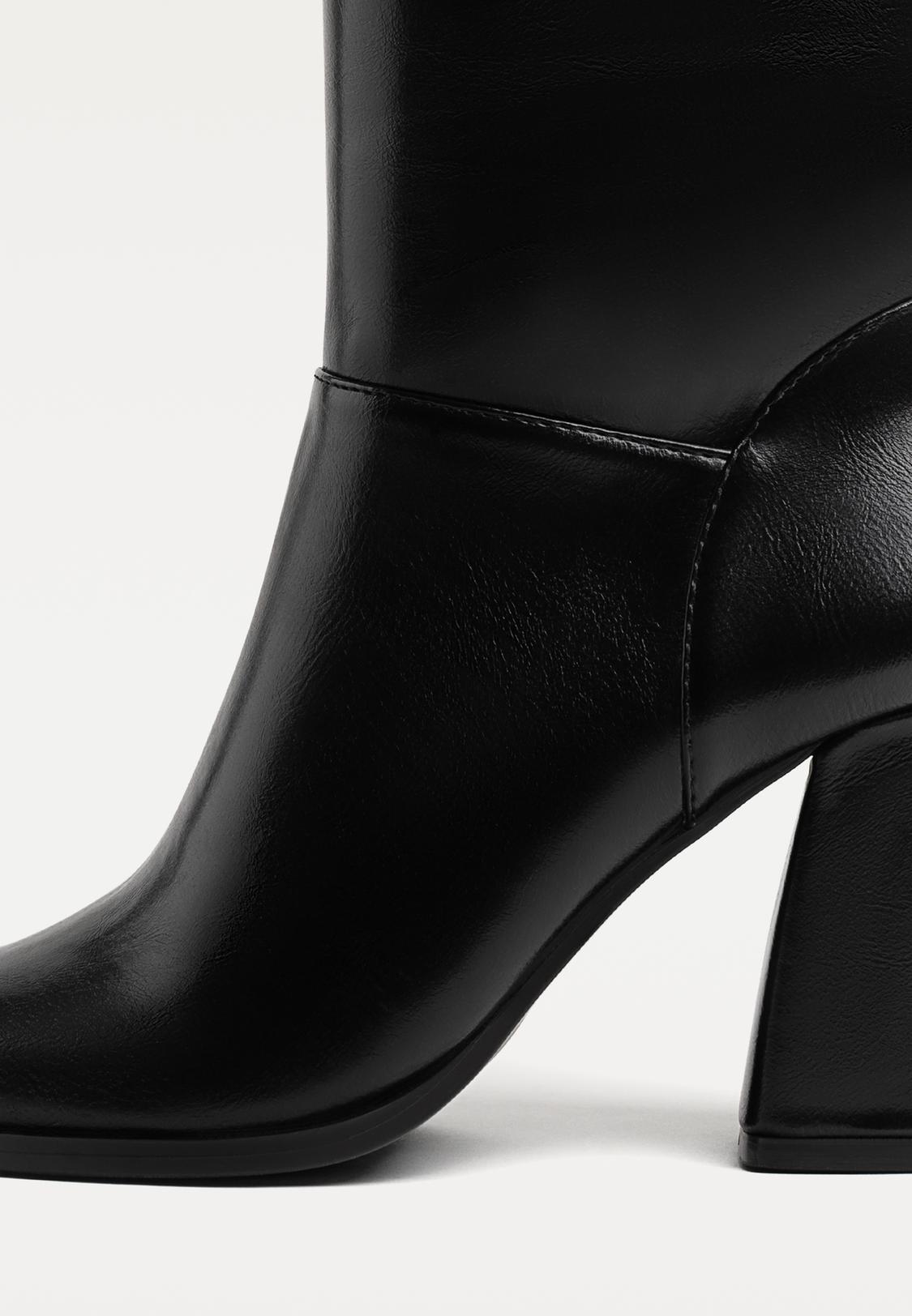 Botines Negros Botin Stradivarius Mujer Botas Altas Tacón Moda De