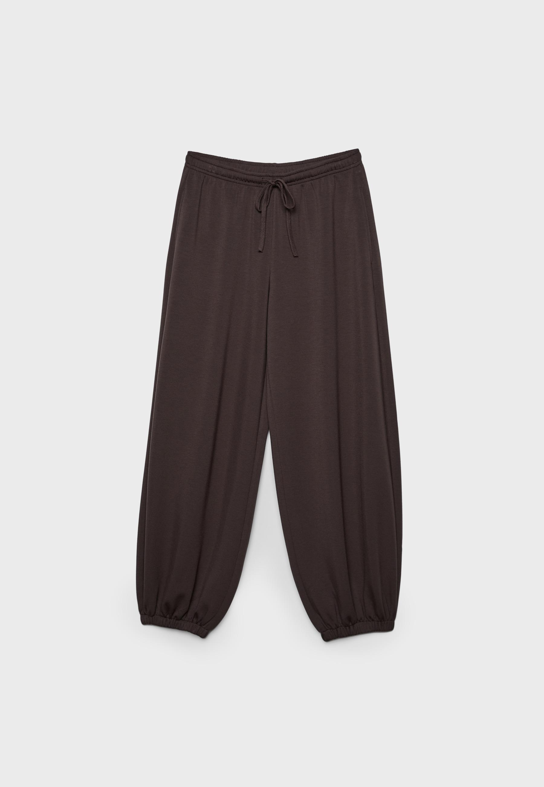 Soft-touch balloon jogger trousers — Brown