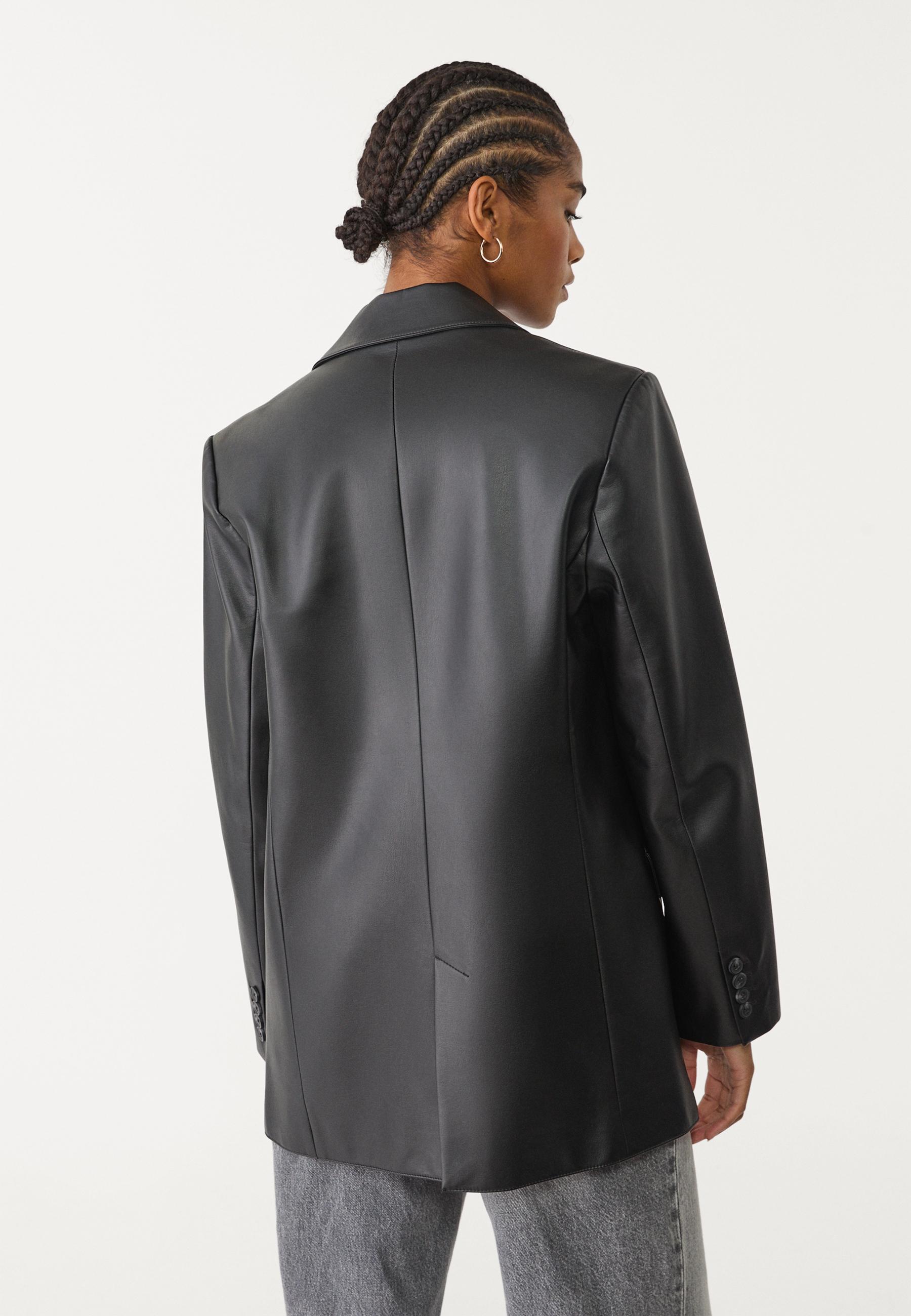 Regular fit leather effect blazer - Women's fashion