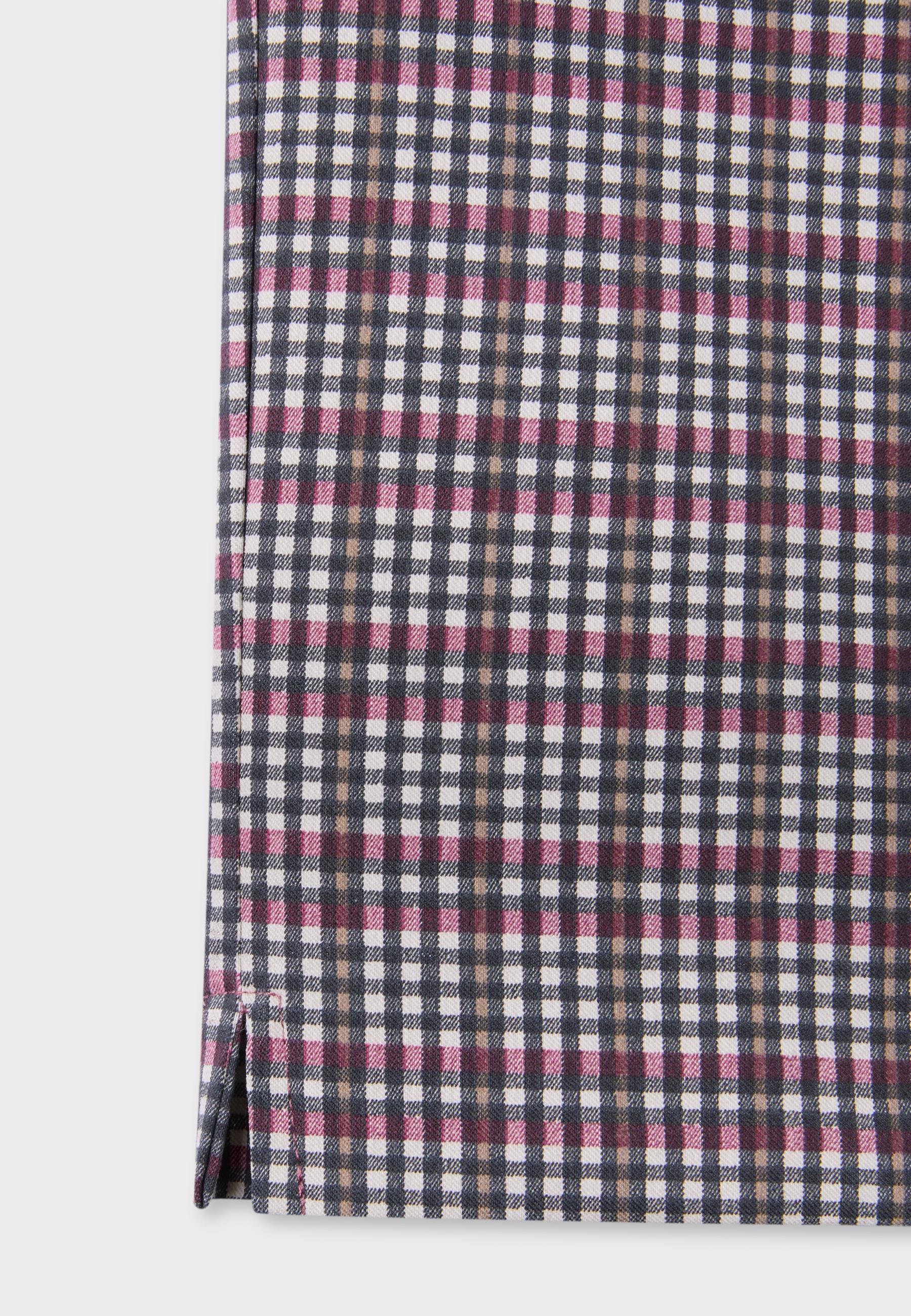 Check print capris — Ecru