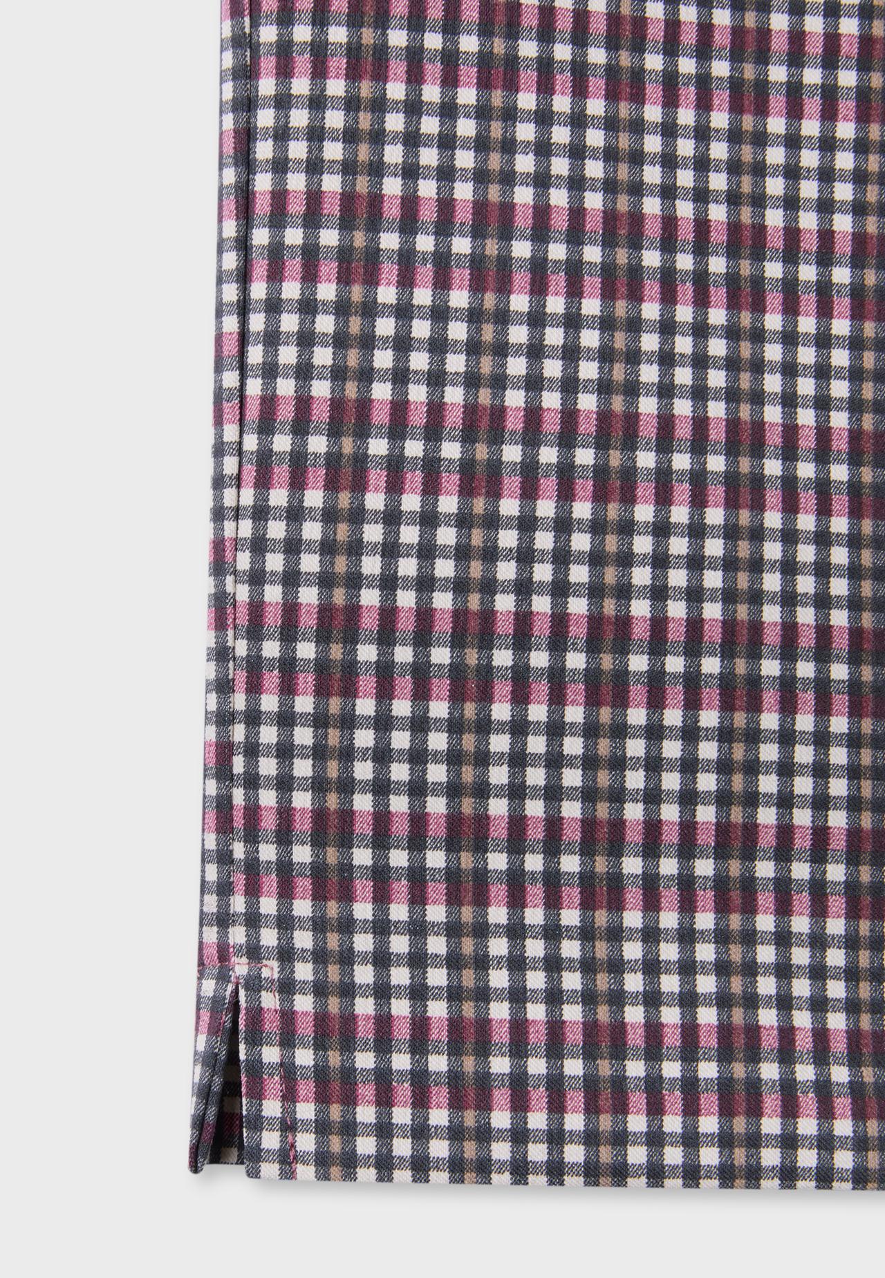 Check print capris — Ecru