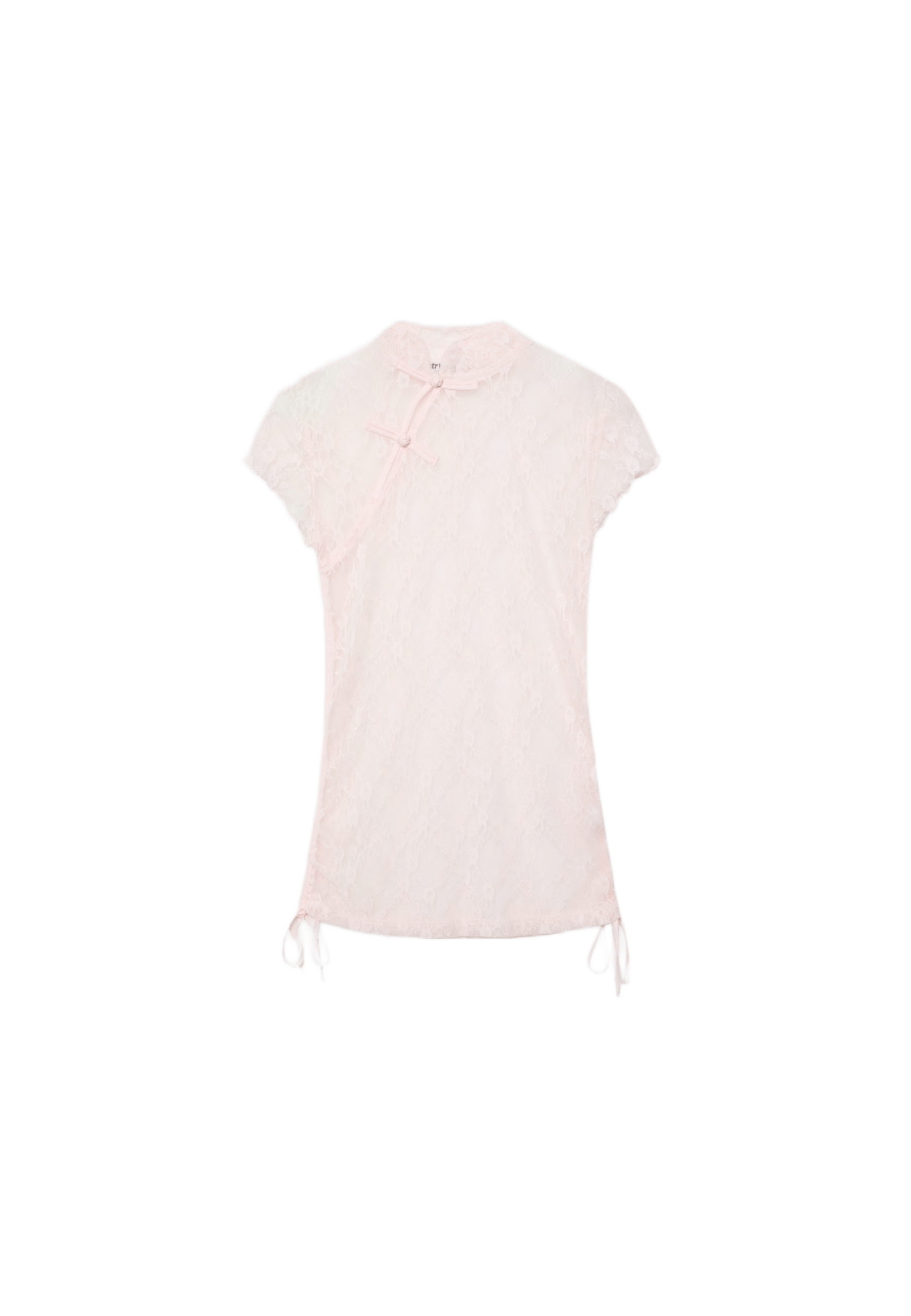 Short sleeve lace T-shirt — Pastel pink