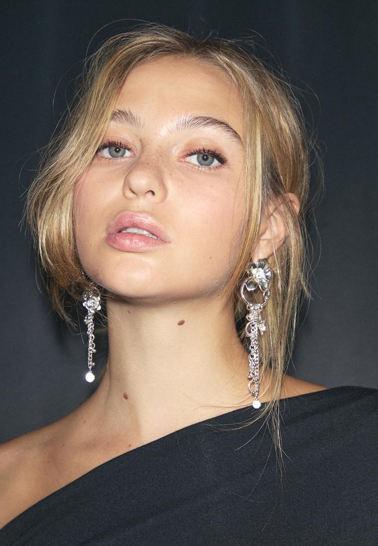 cascading flower chain earrings
