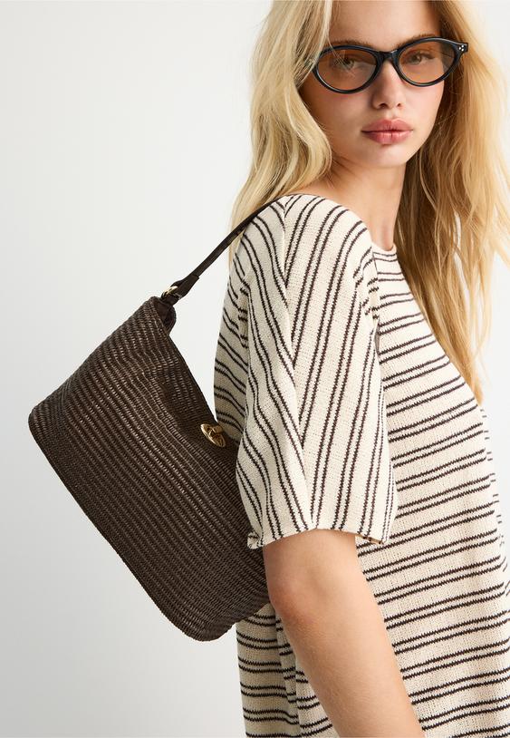 bolso hombro crochet cierrre metalico