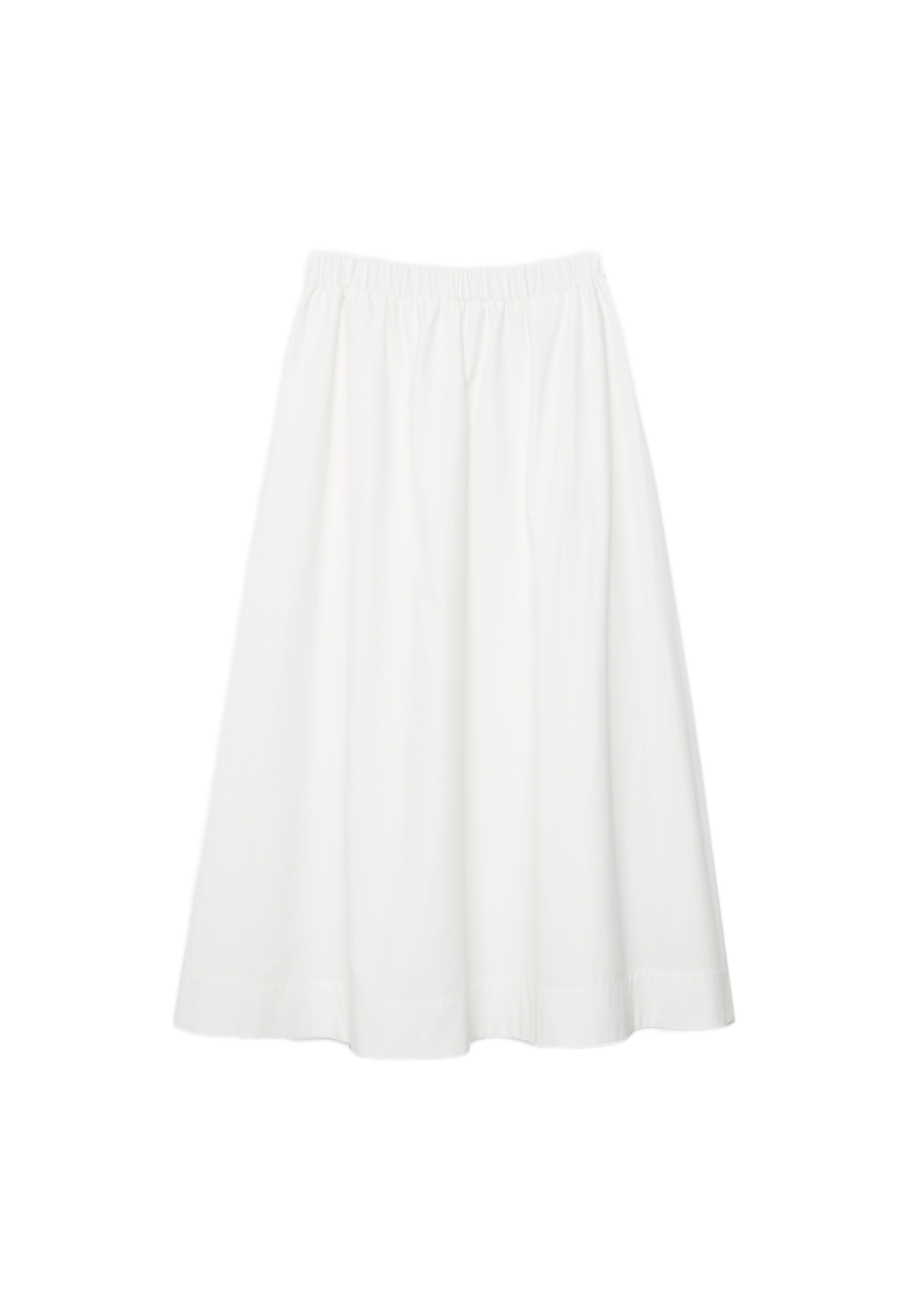 Poplin layered skirt — White