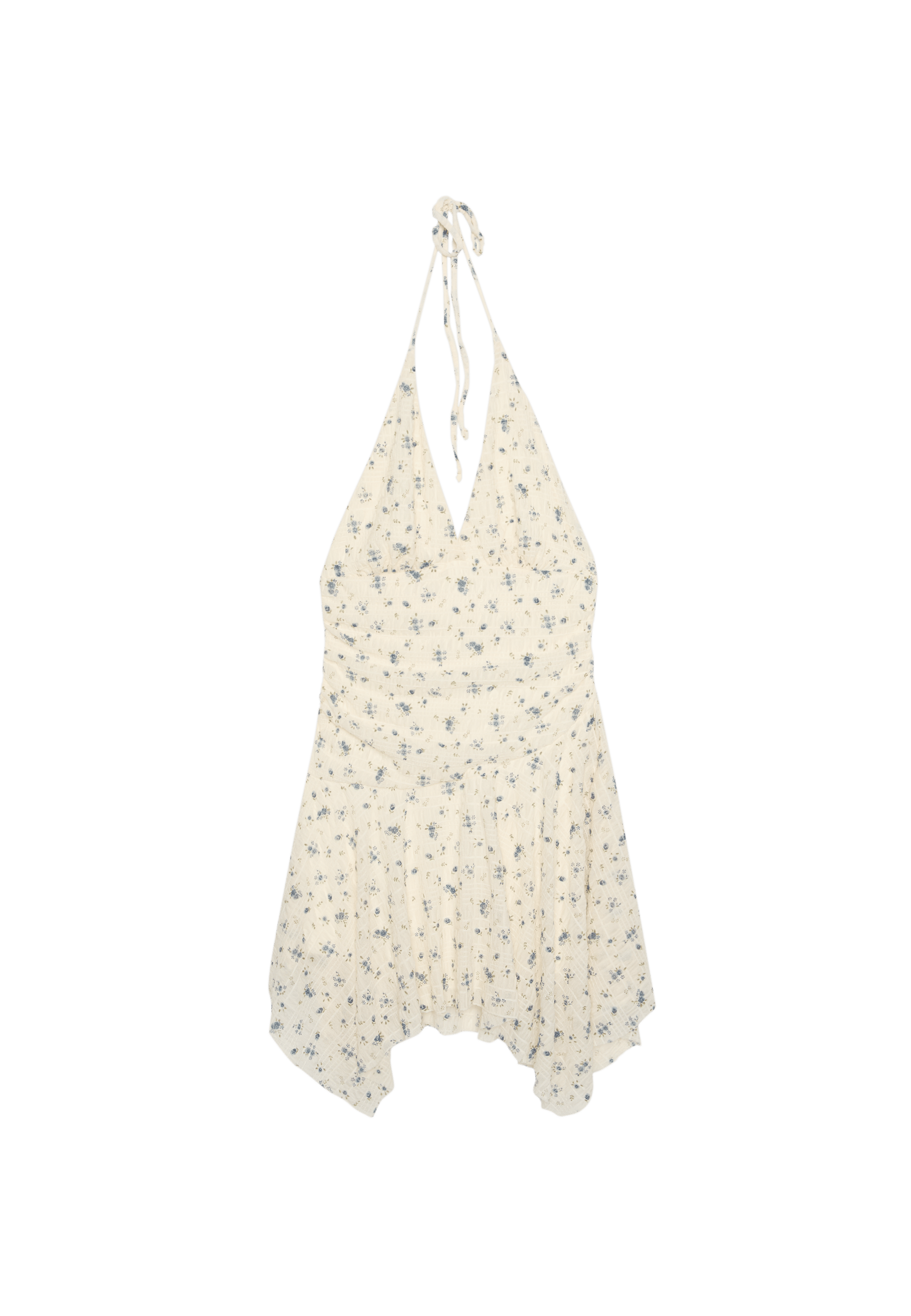 Short dress with pointed hem — Ecru