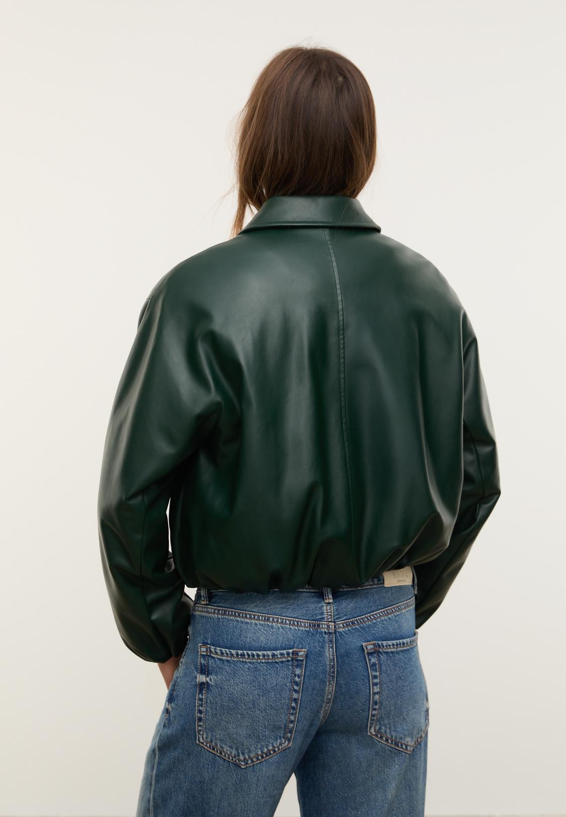 Gesteppte Bomberjacke aus Kunstleder - Main Image