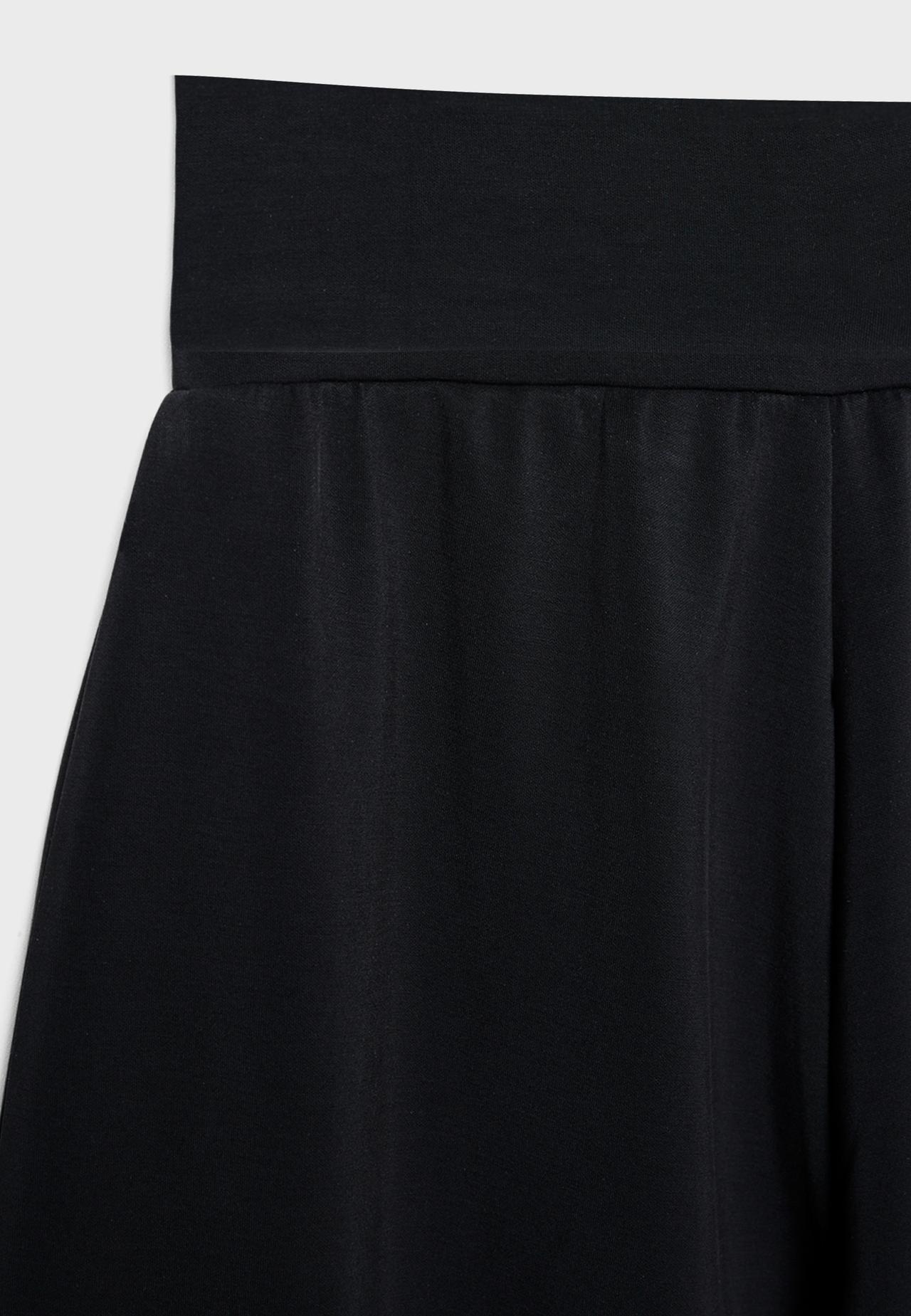 Soft-touch balloon jogger trousers with turn-up waist — Black