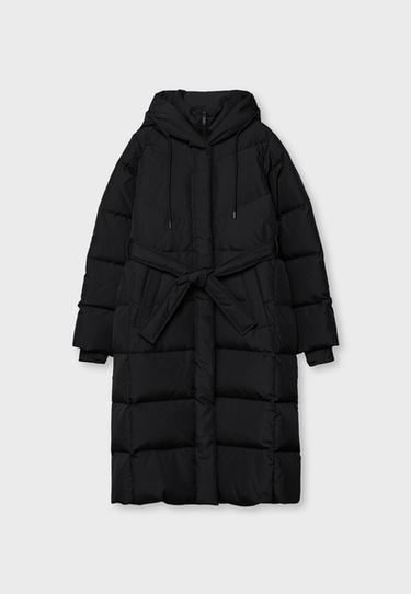 Belted puffer coat — Black 8