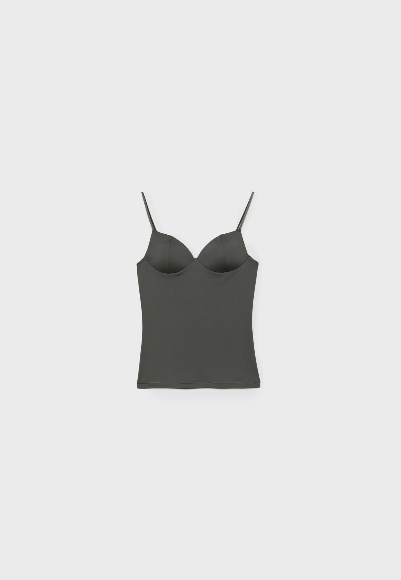 Corsetry-inspired top — Khaki