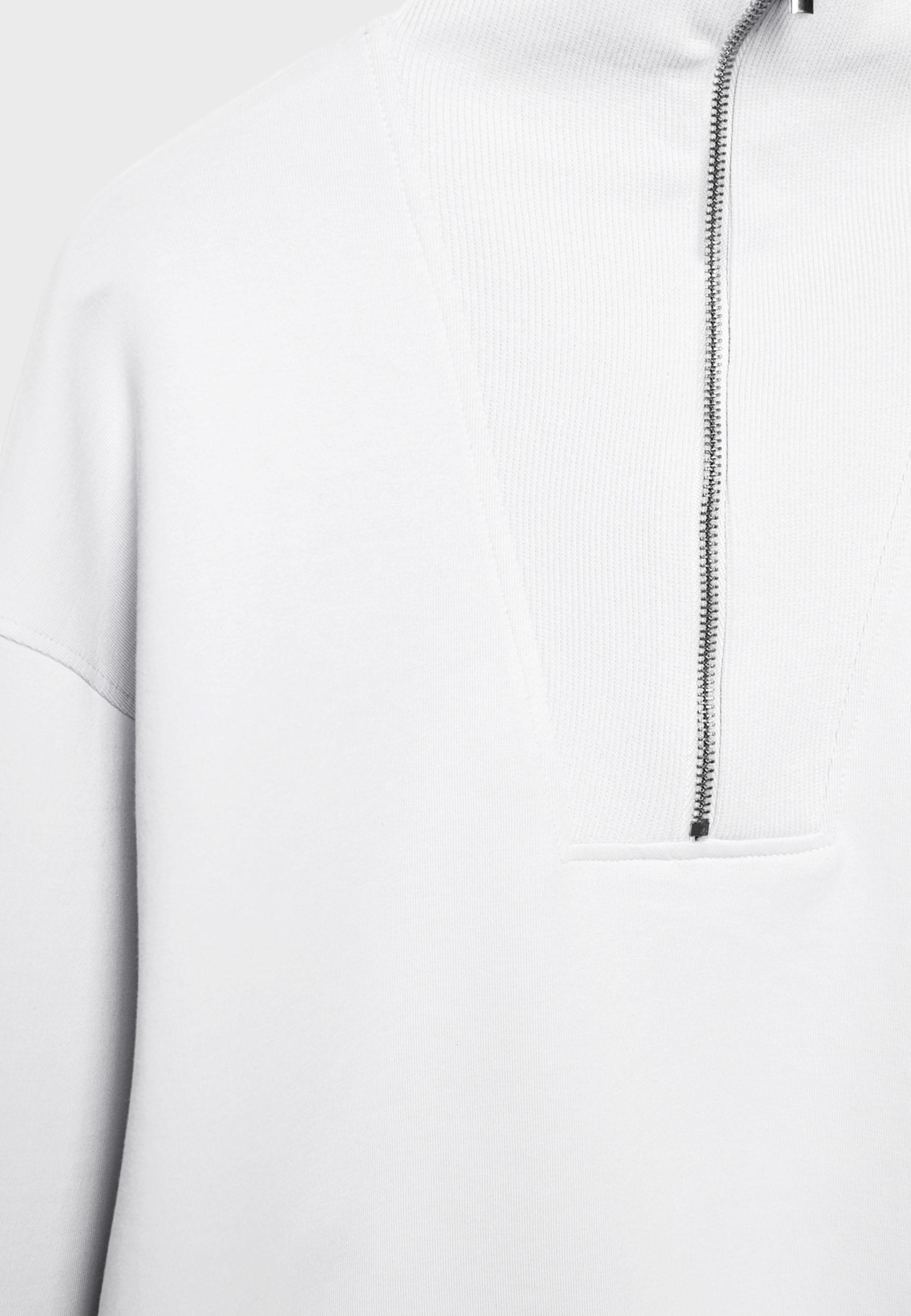 High-neck sweatshirt with zip — Ecru