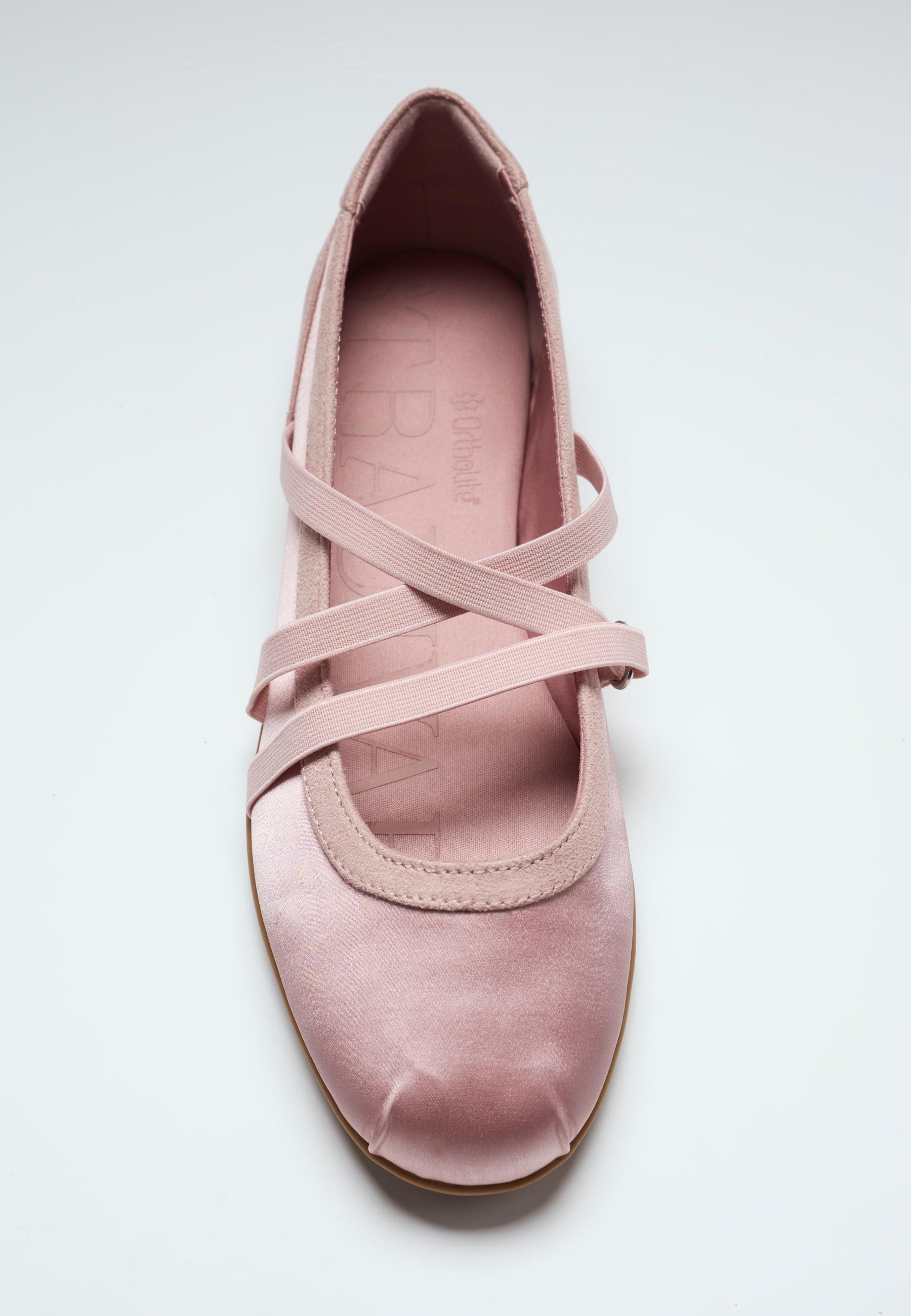 Satin criss-cross sneakerinas — PINK
