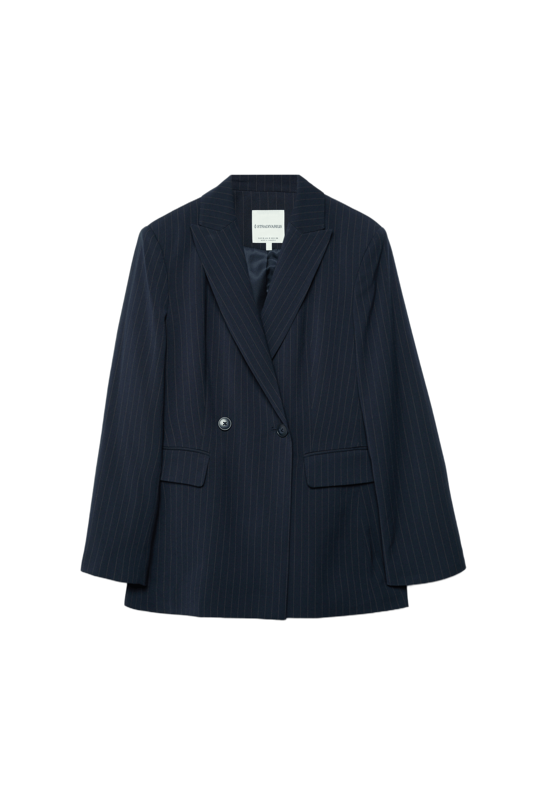 Striped fitted blazer — Navy blue