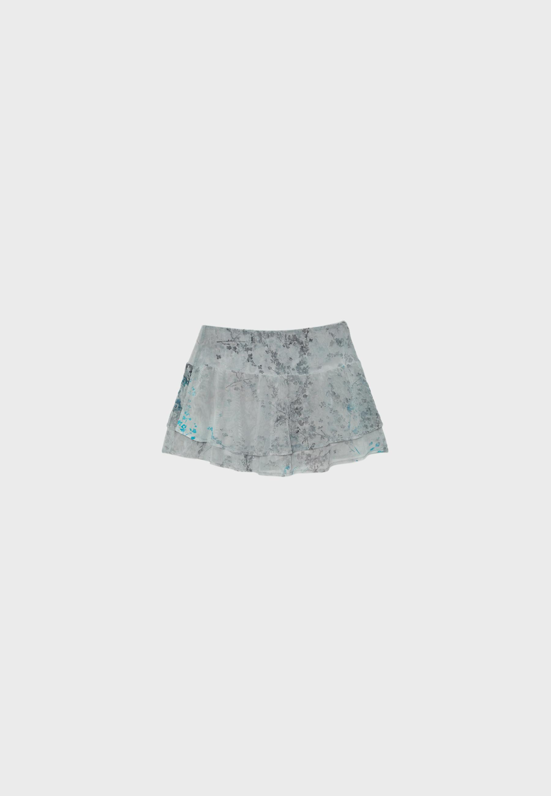 Flocked tulle skort — Grey
