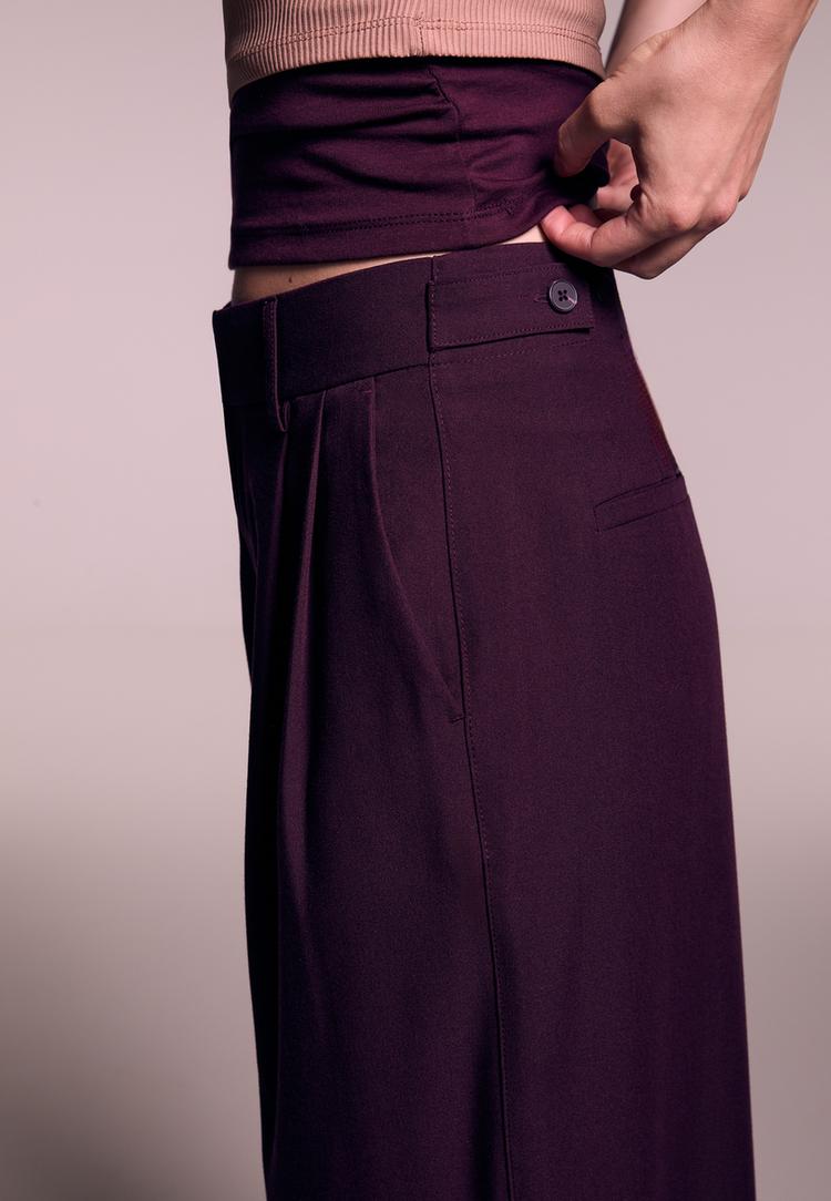super wide leg adjustable trousers