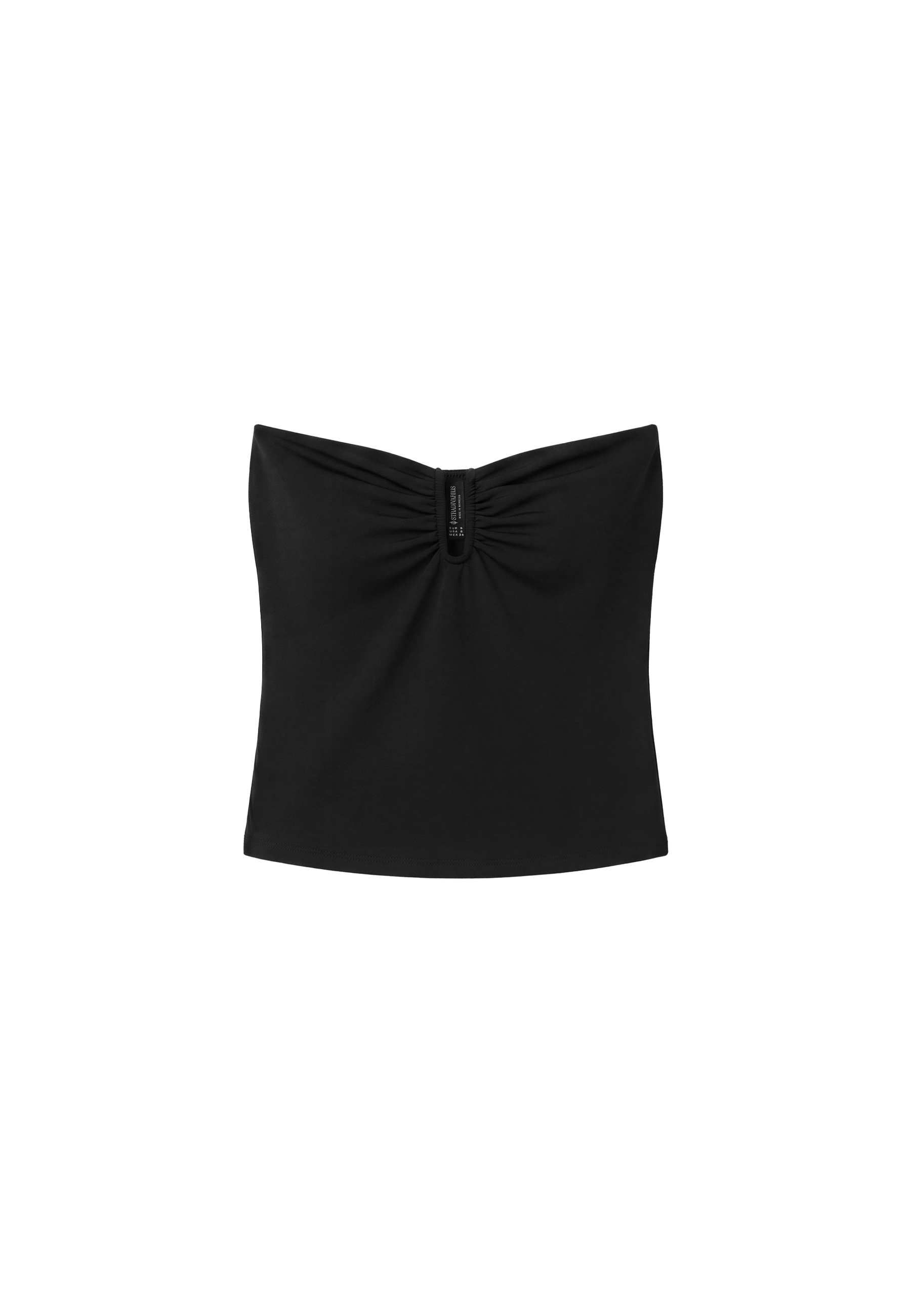Draped crop top — Black