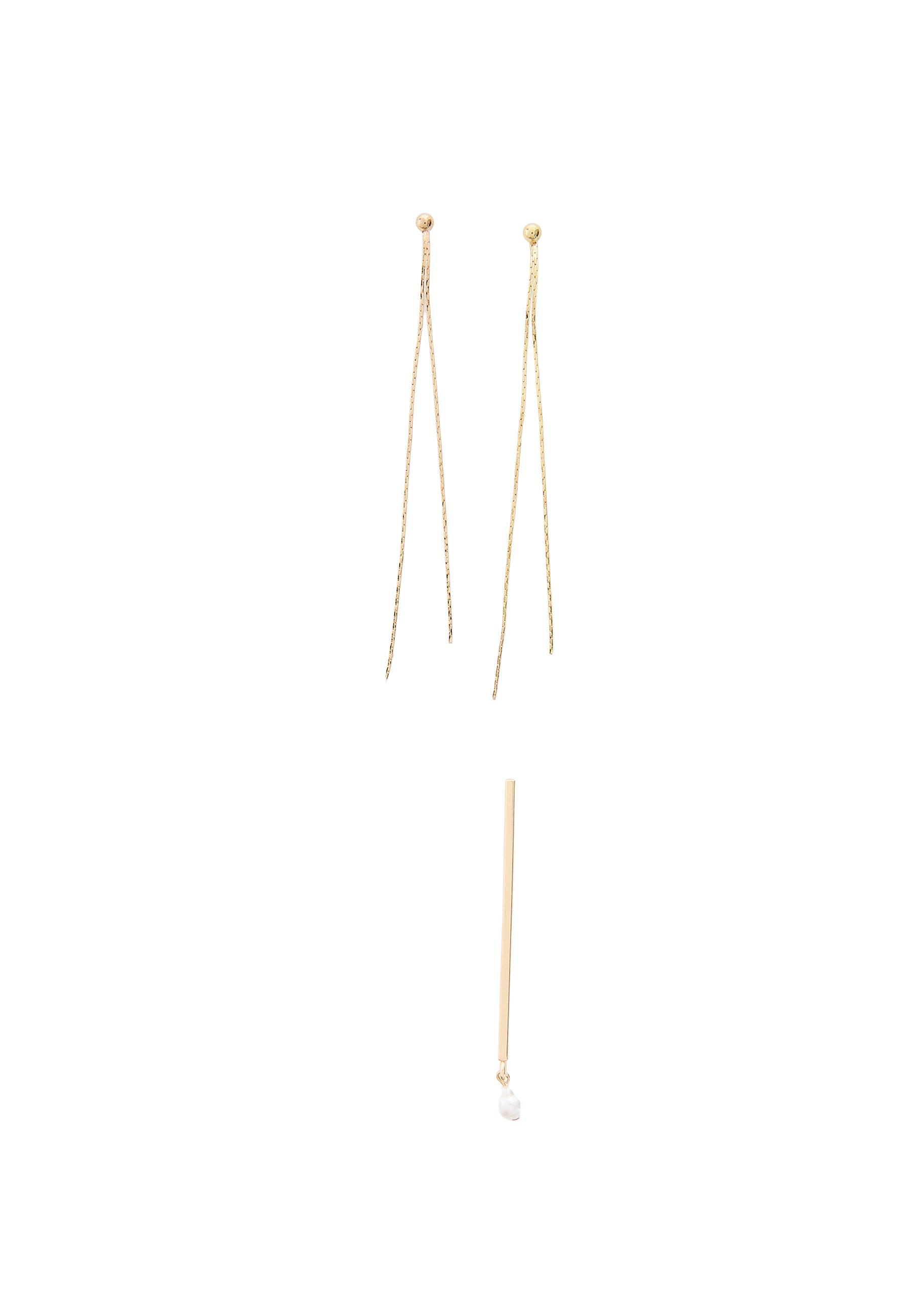 Set of 2 dangle earrings — Gold