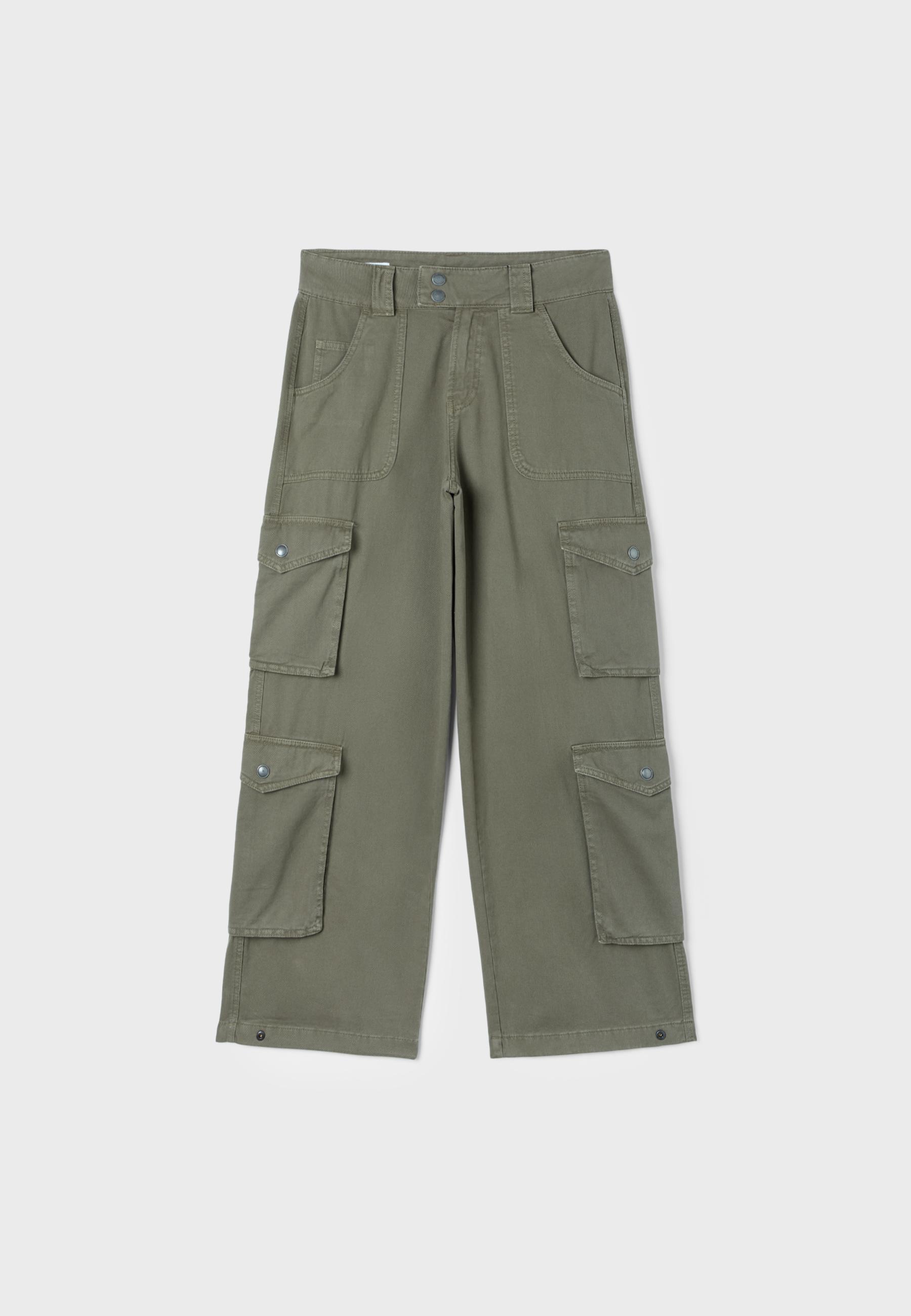 Straight cargo trousers — Khaki