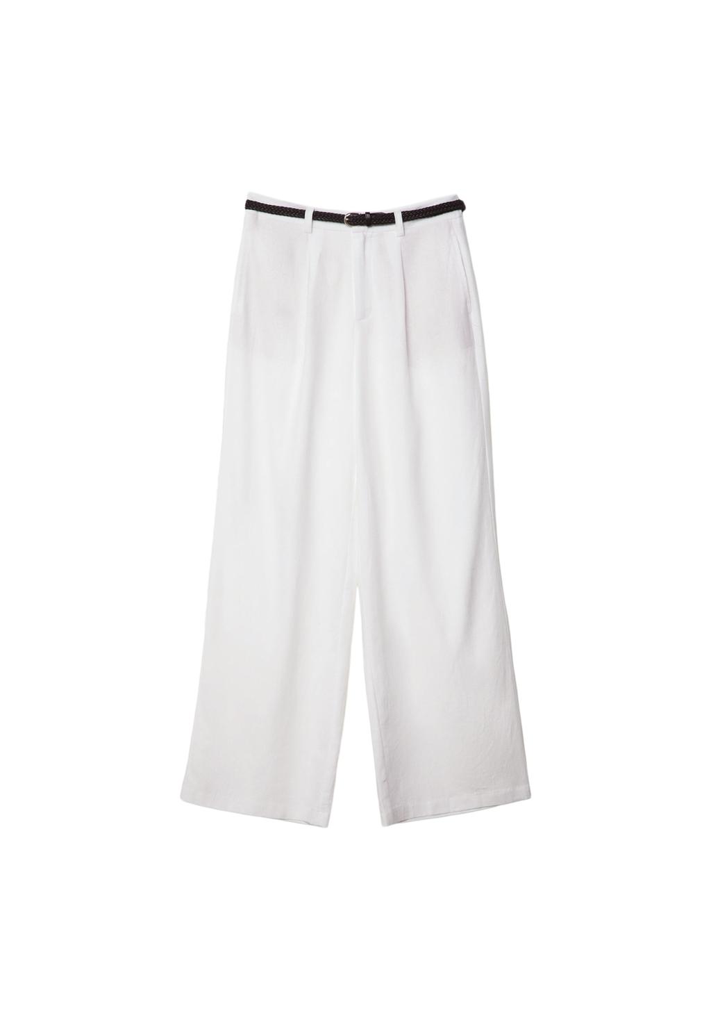 Pantalon en lin avec ceinture