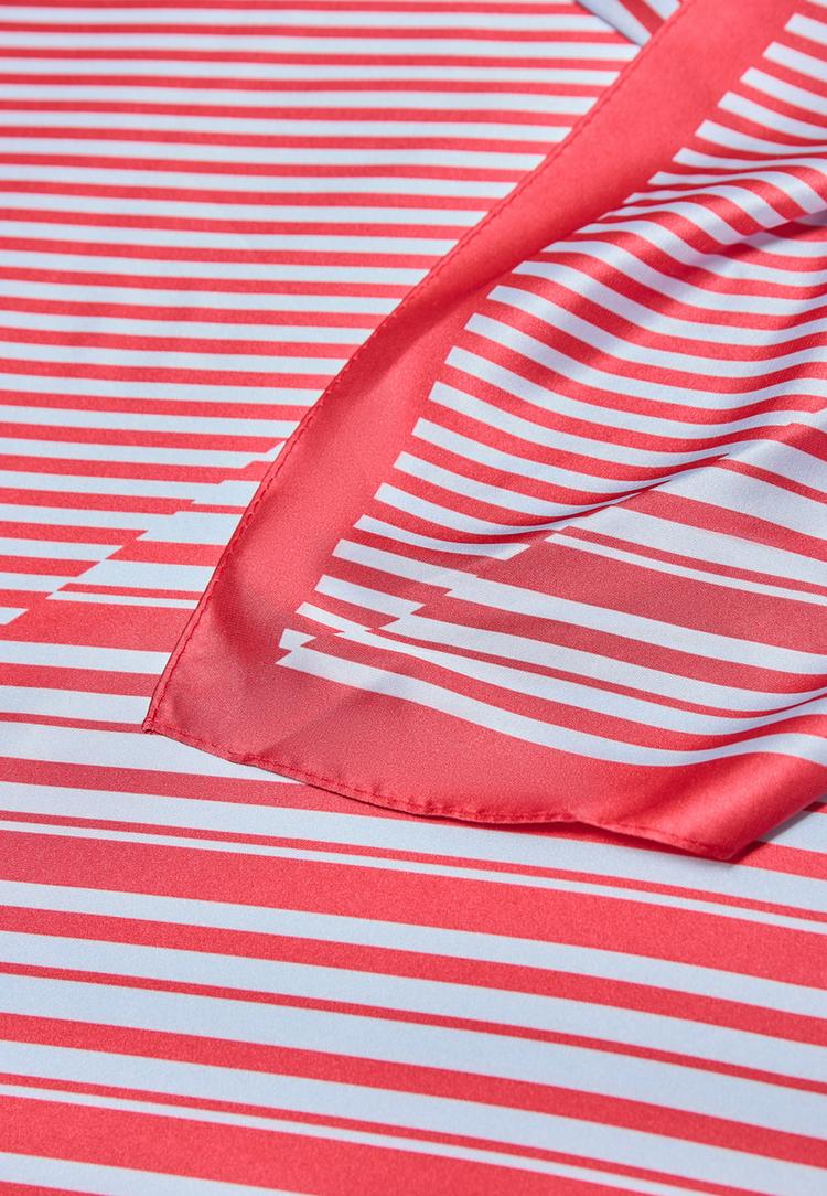 Stradivarius Συνδυαστικο Φουλαρι Με Ριγες Κόκκινο Os φωτογραφία