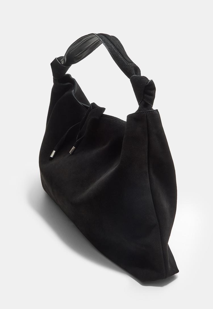 leather shoulder bag with knots